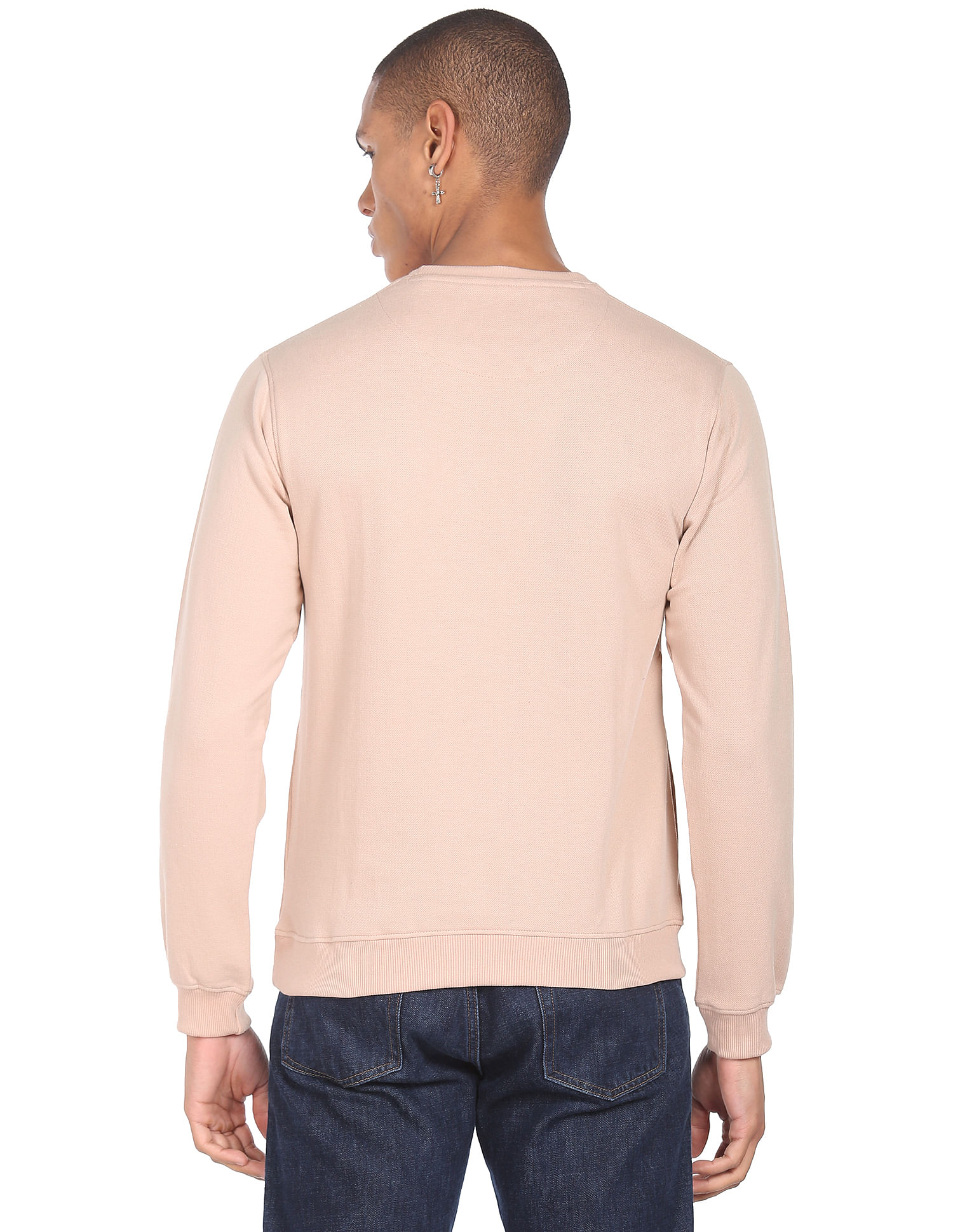 Flying Machine Crew Neck Typographic Print Sweatshirt