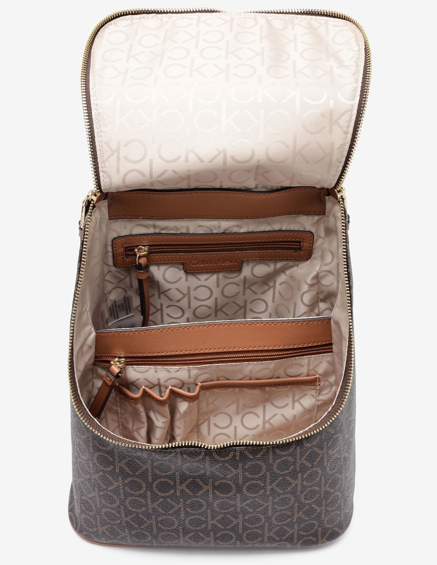 Calvin Klein Brown Logo Patchwork Backpack Buy Calvin Klein Logo Brown Pvc Backpack - NNNOW.com main image 3