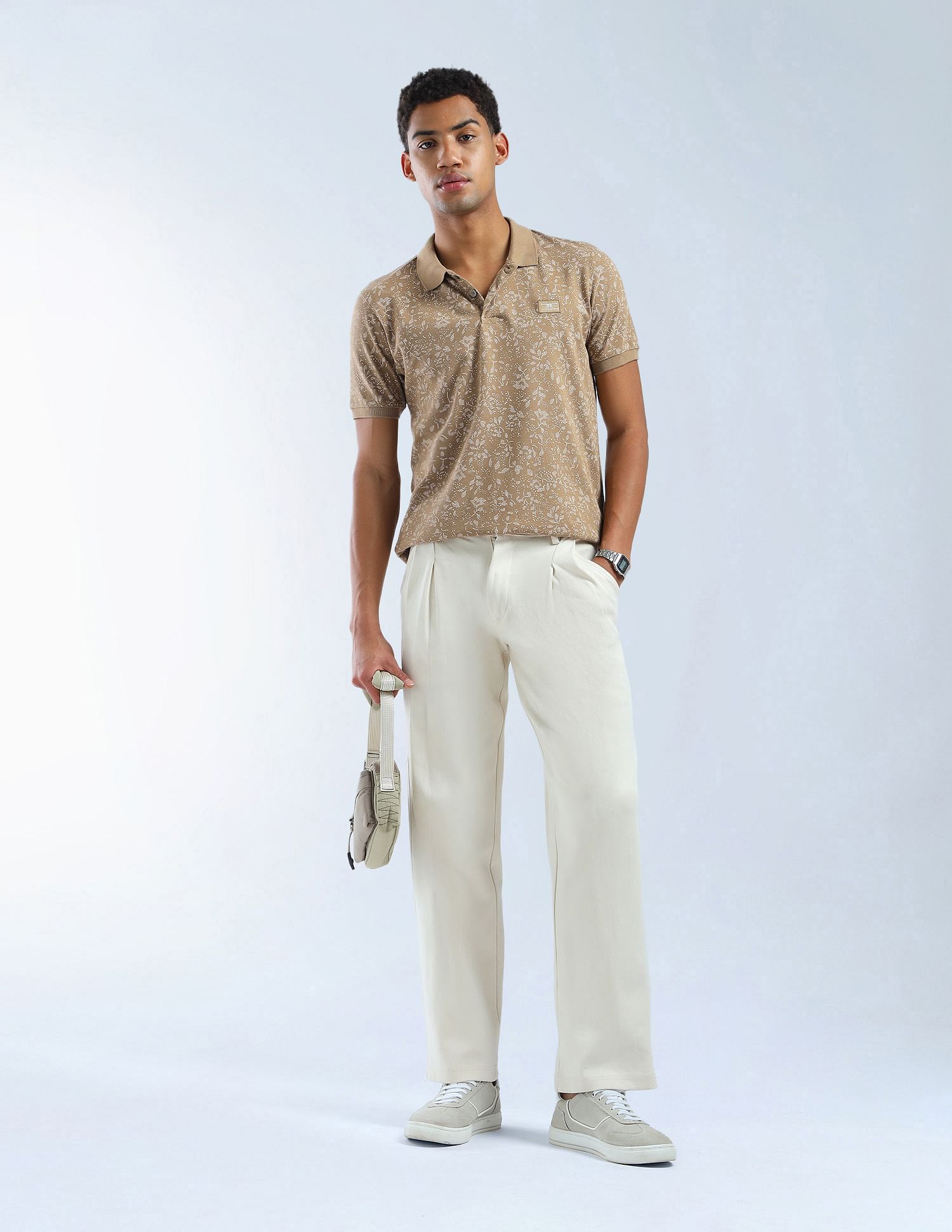 Flying Machine Floral Printed Essentials Polo Shirt