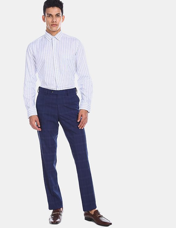 Buy Arrow Men Blue And White Spread 