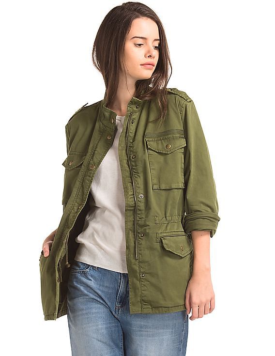 Gap green jacket womens hotsell