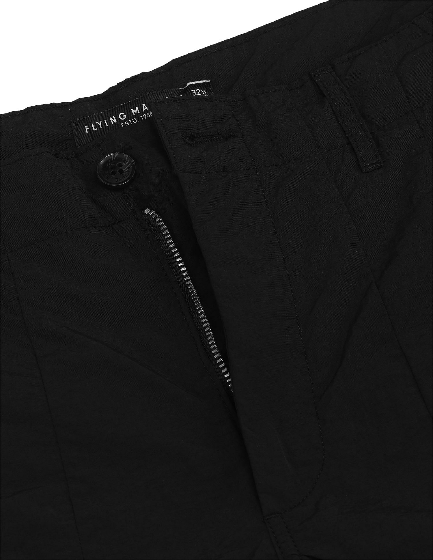 Flying Machine Loose Fit Solid Cargo Trousers