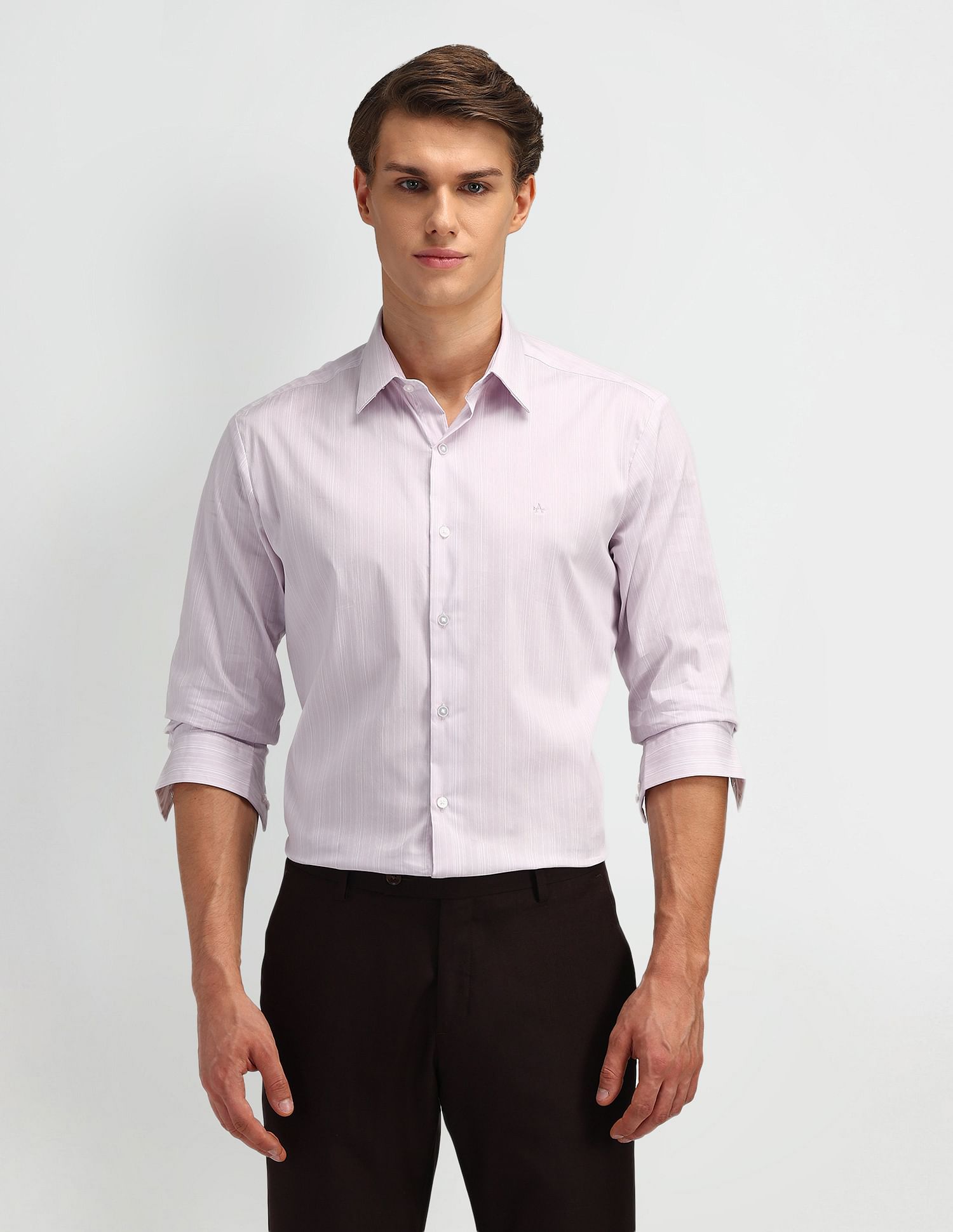 Arrow Newyork Pinstriped Slim Fit Shirt