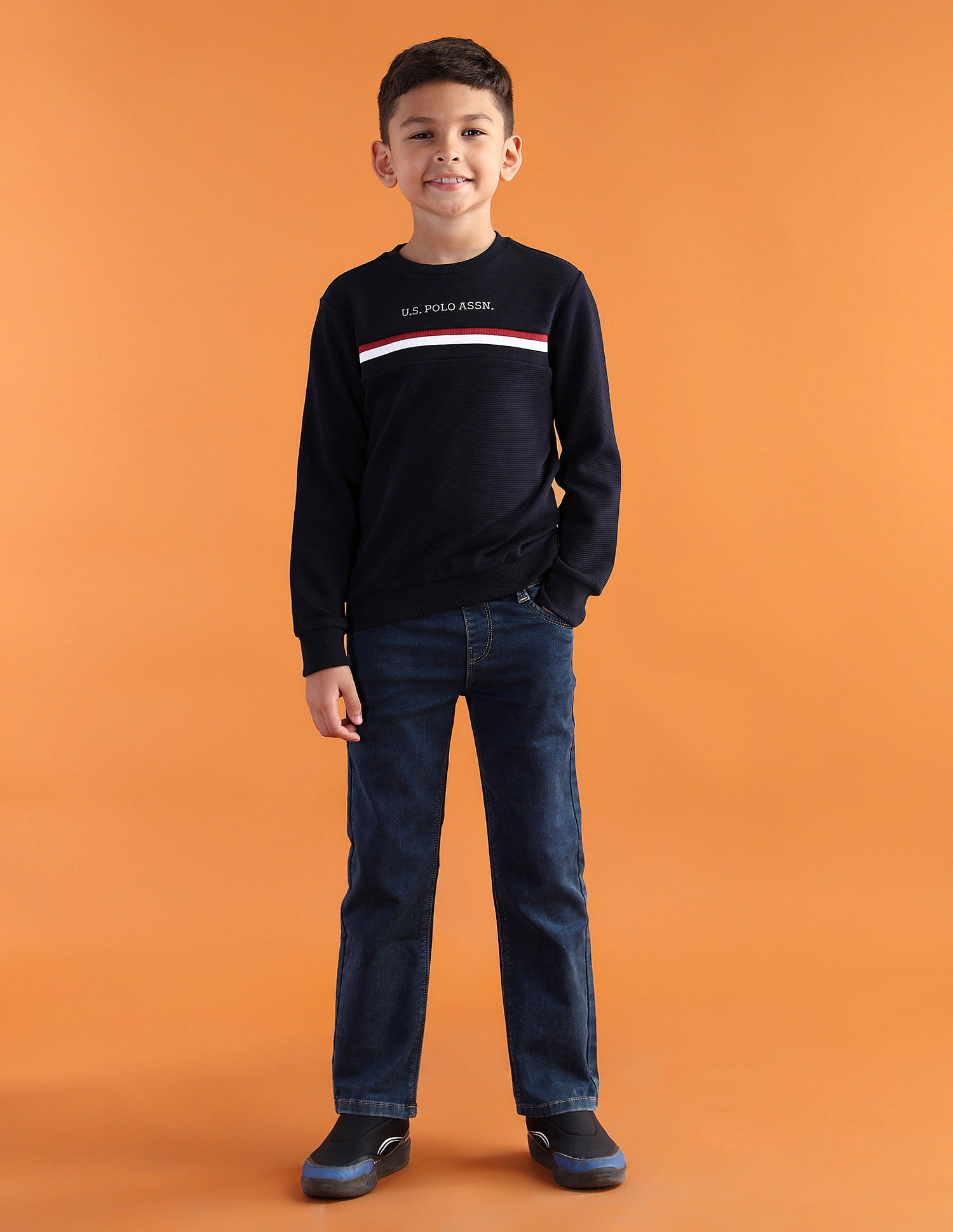 U.S. Polo Assn. Kids Boys Crew Neck Sweatshirt