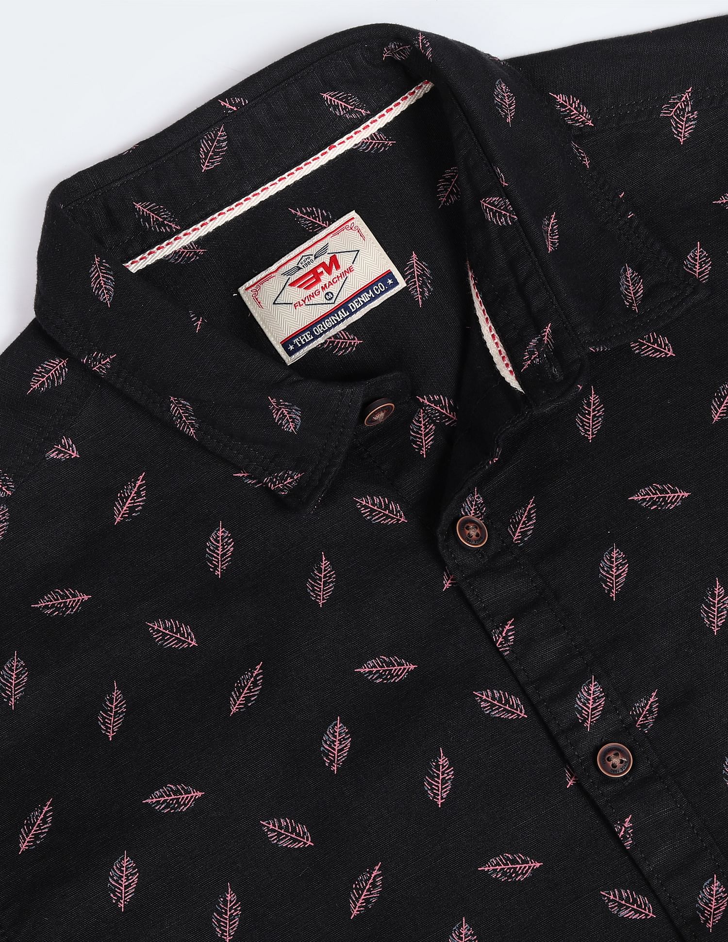Flying Machine Spread Collar Tropical Print Shirt