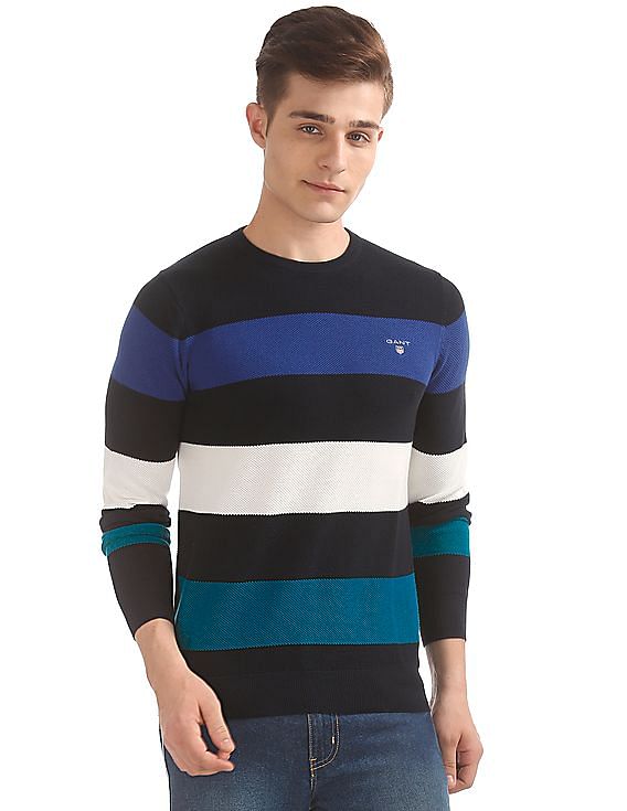 Buy Gant Men Striped Pique Sweater NNNOW