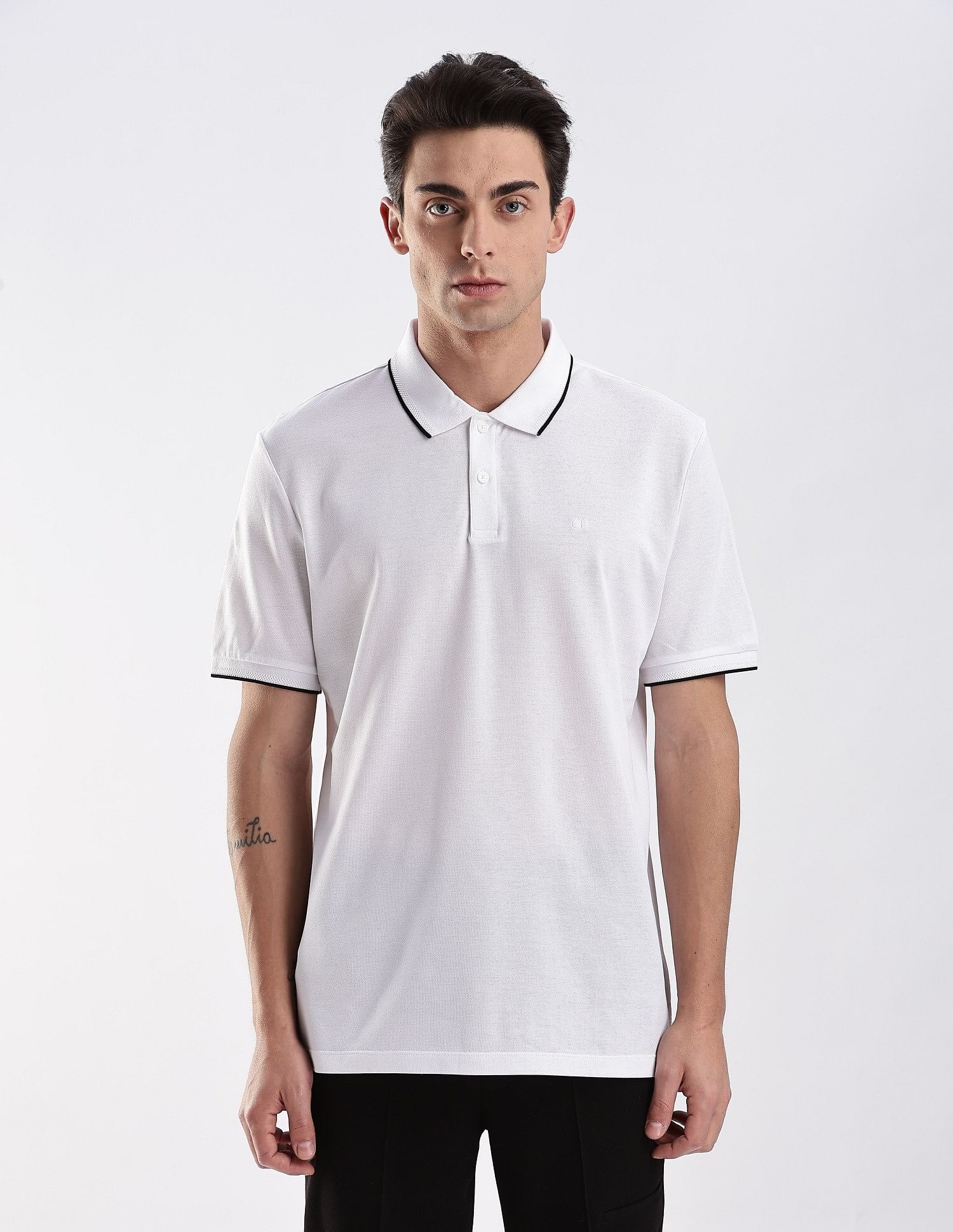 Calvin Klein Jeans Regular-Fit Solid Cotton Polo Shirt