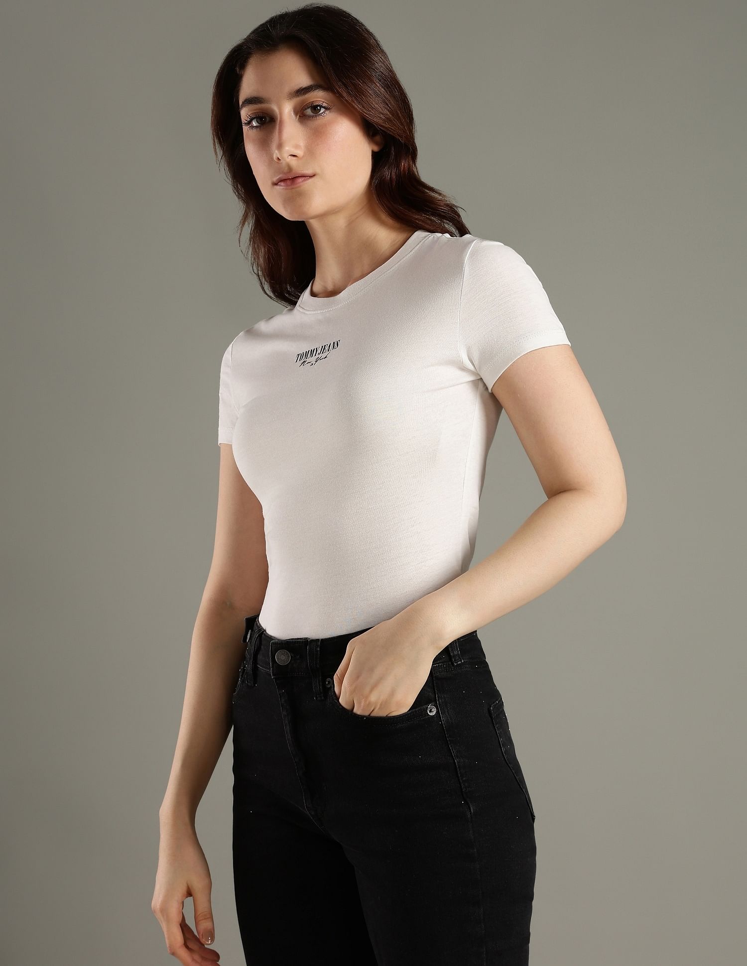 Tommy Hilfiger Logo Slim Fit Cotton T-Shirt