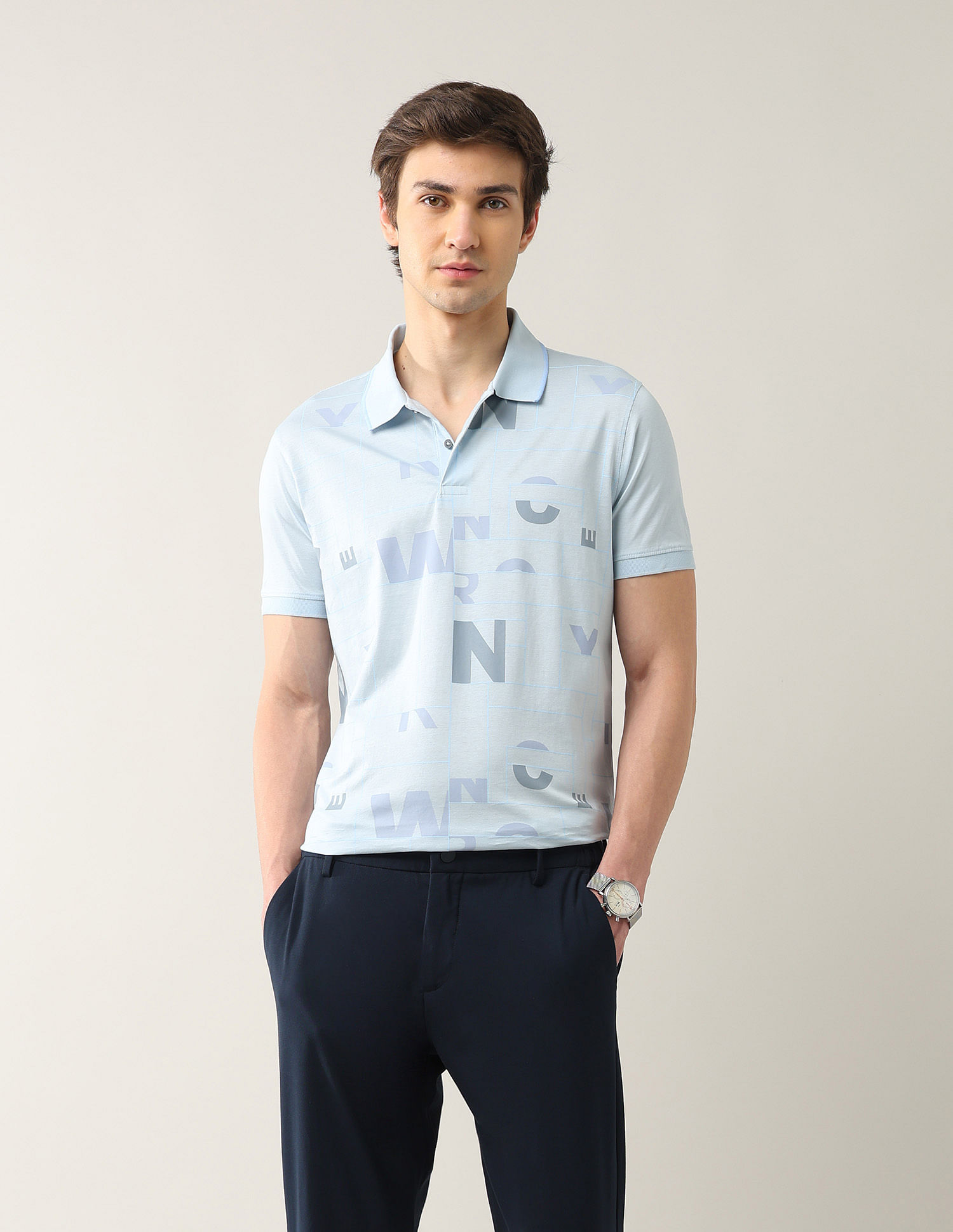 Arrow Newyork Typographic Printed Regular Fit Polo Shirt