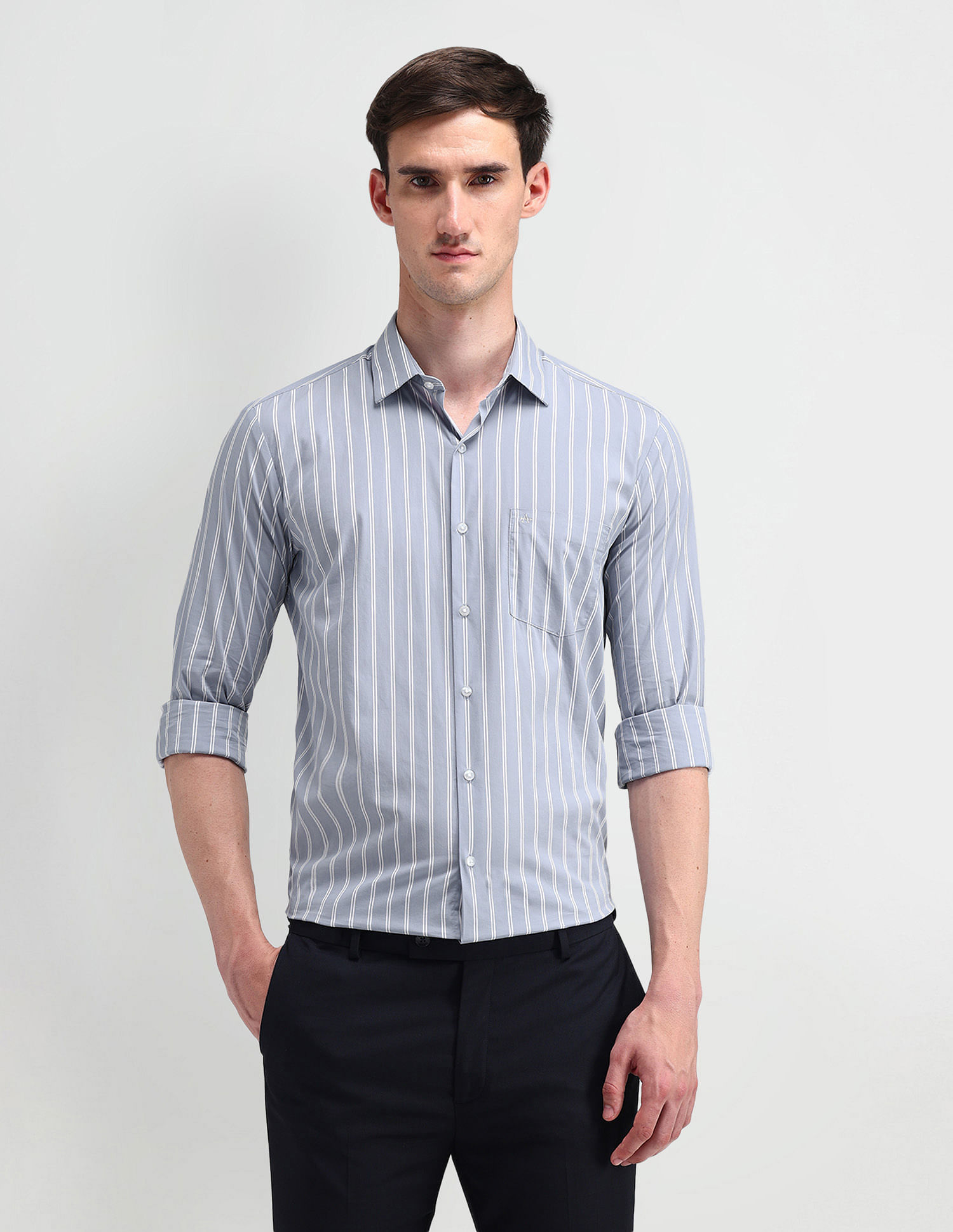 Arrow Vertical Striped Slim Fit Shirt