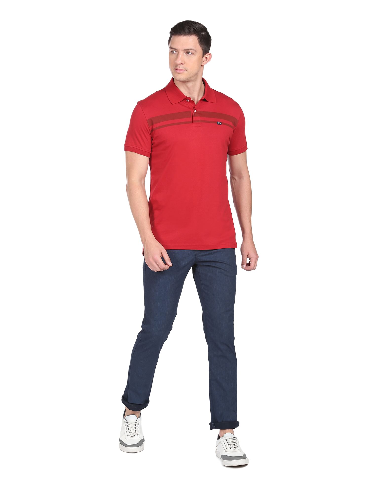 Arrow Sports Tonal Stripe Cotton Polo Shirt