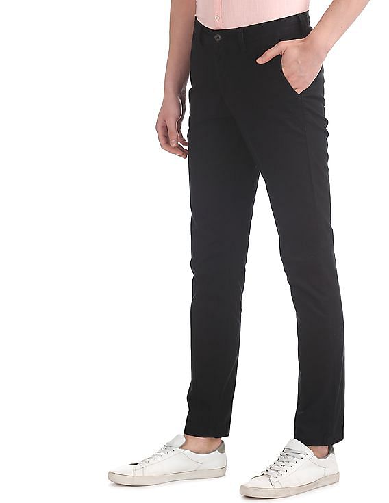 Cropped Stretch Trouser in Black - Roman Originals UK