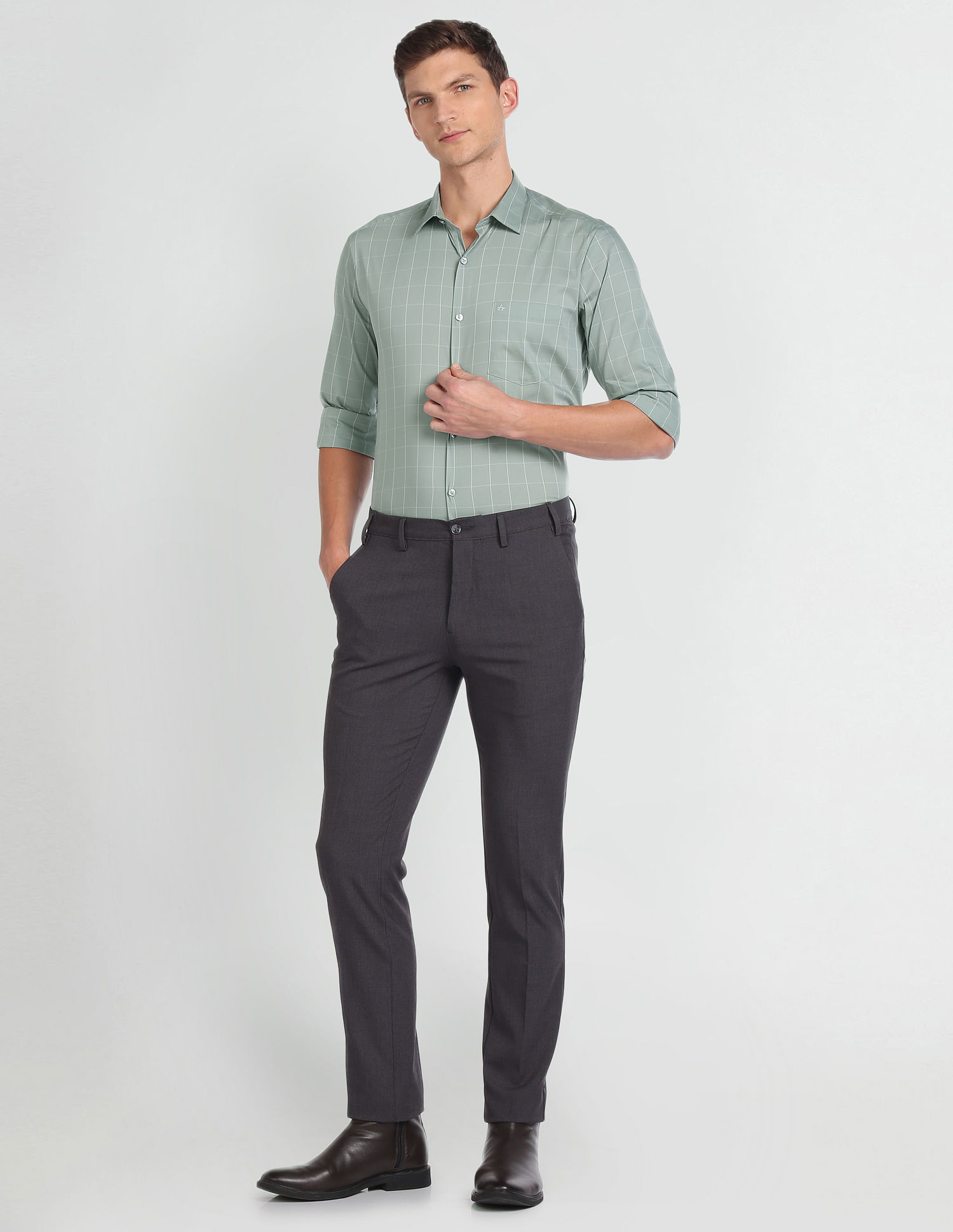 Arrow Windowpane Check Slim Shirt