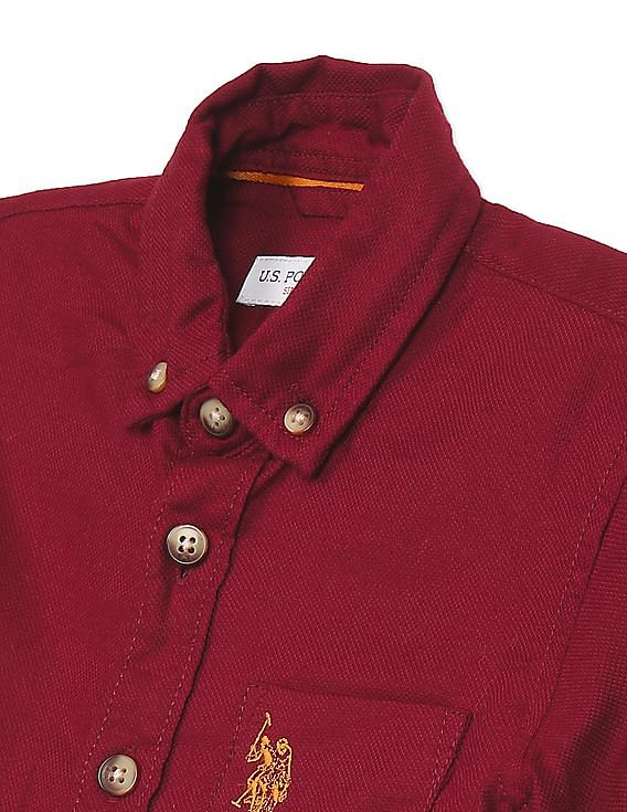 Maroon polo clearance button down