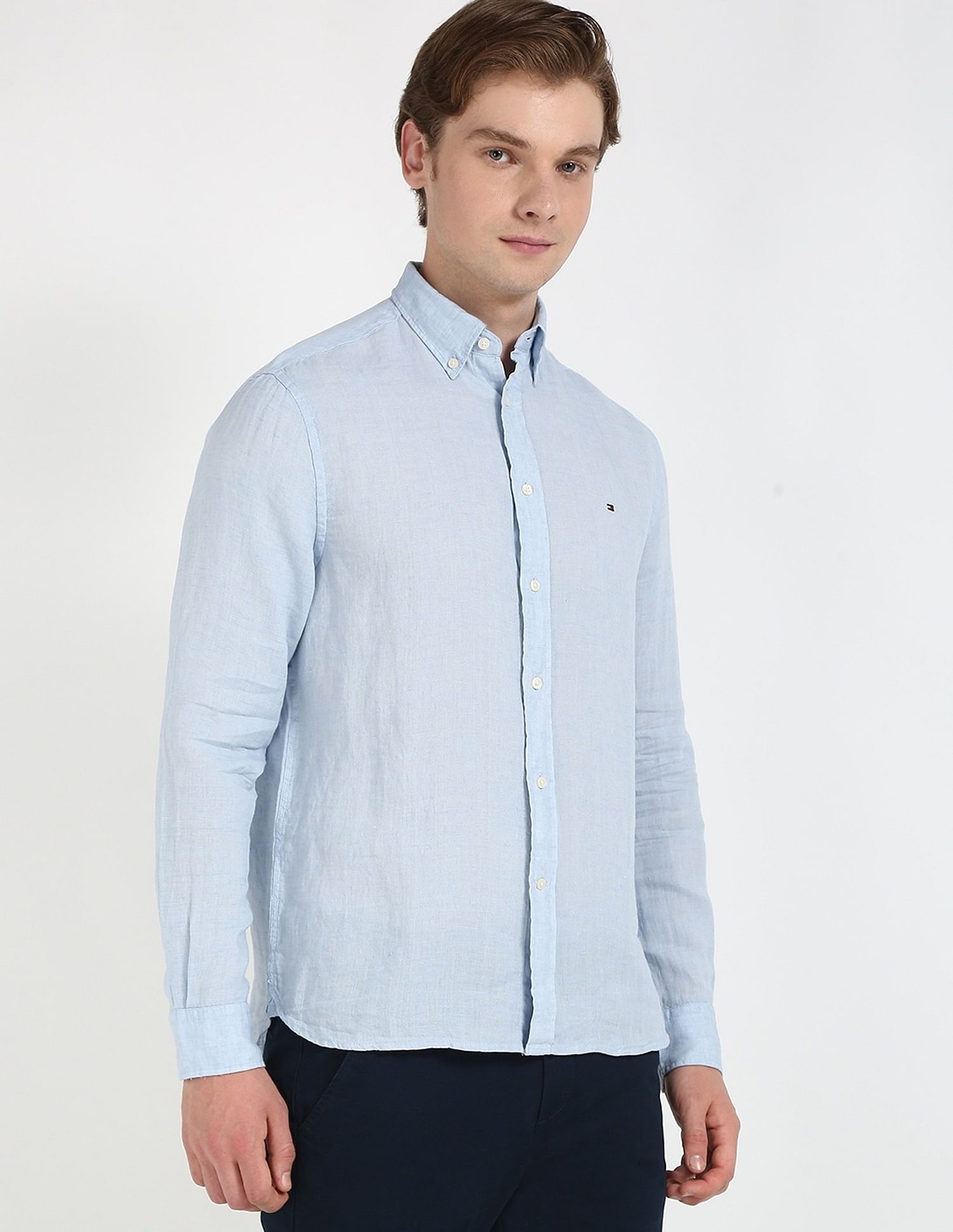 Tommy Hilfiger Solid Regular-Fit Linen Shirt