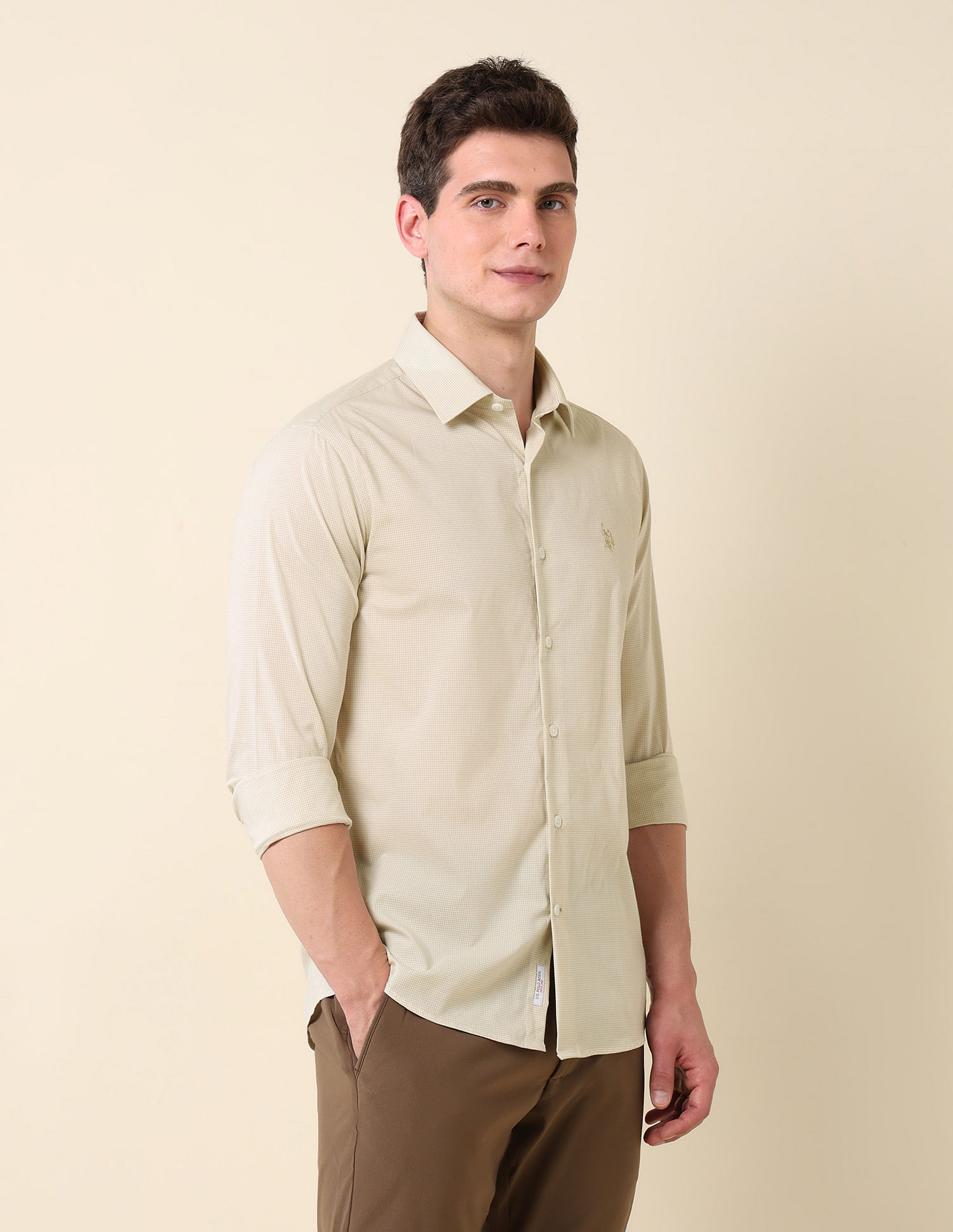 U.S. Polo Assn. Micro Checked Tailored Fit Shirt