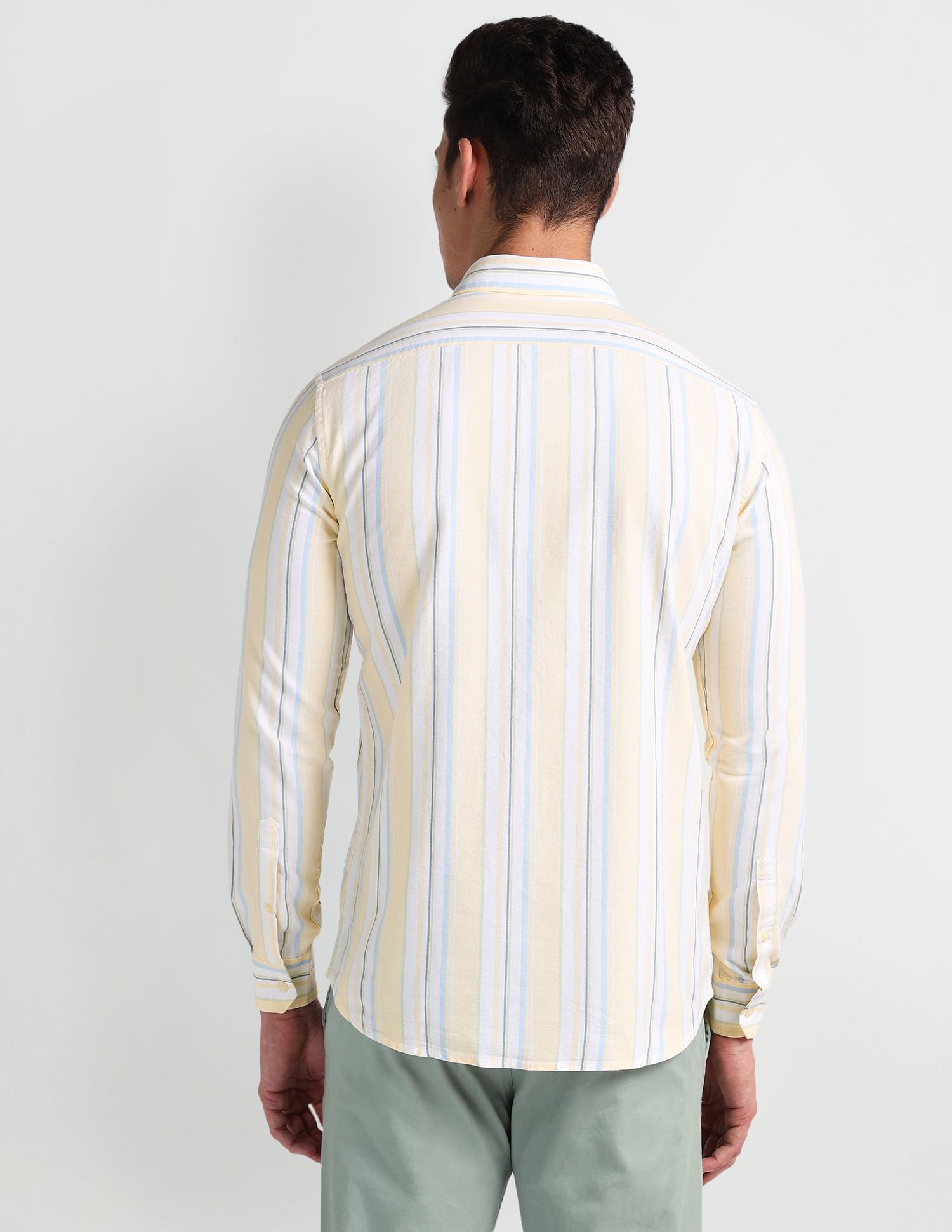 Arrow Sports vertical Stripe Oxford Shirt