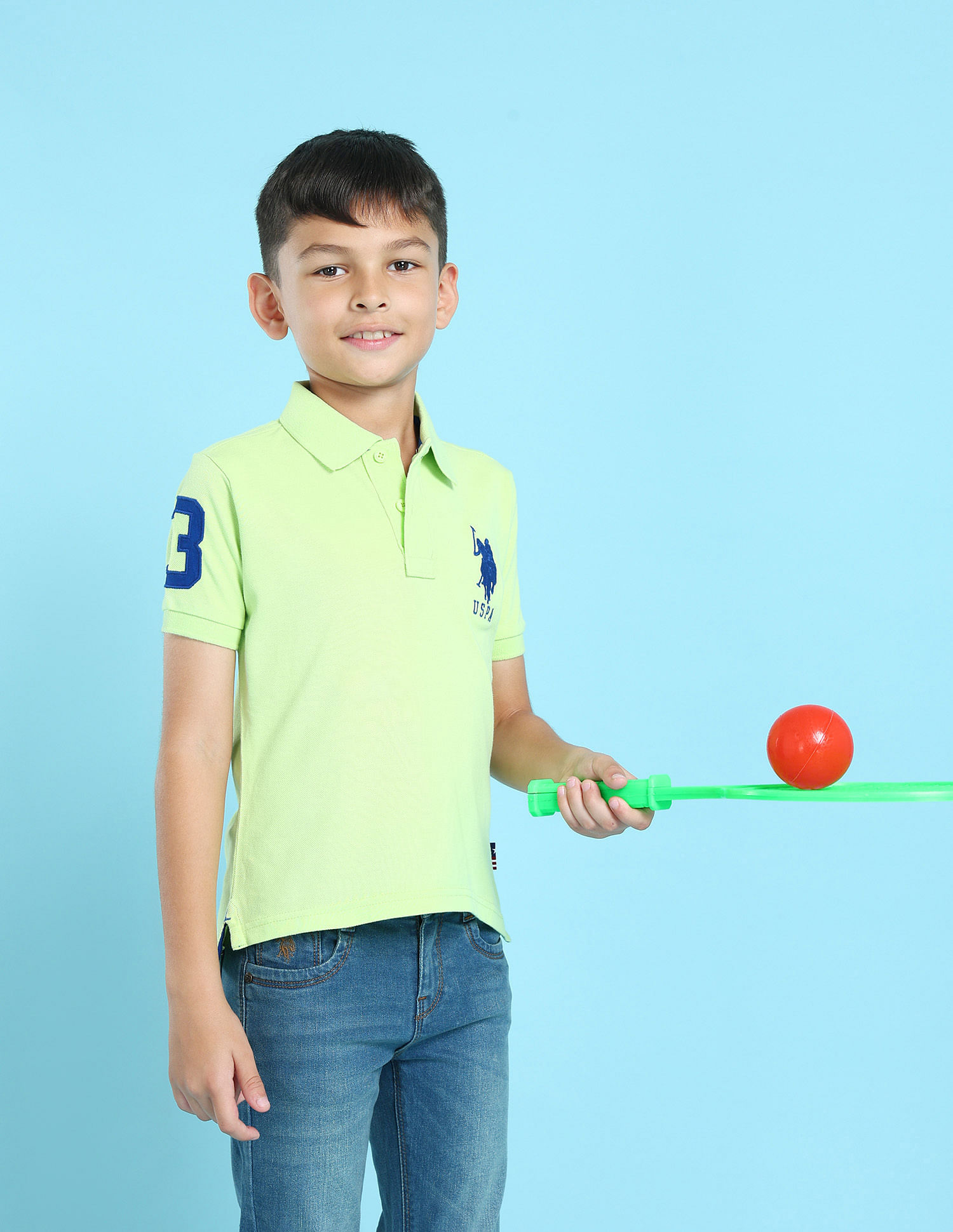 U.S. Polo Assn. Kids Boys Ribbed Collar Pique Polo Shirt