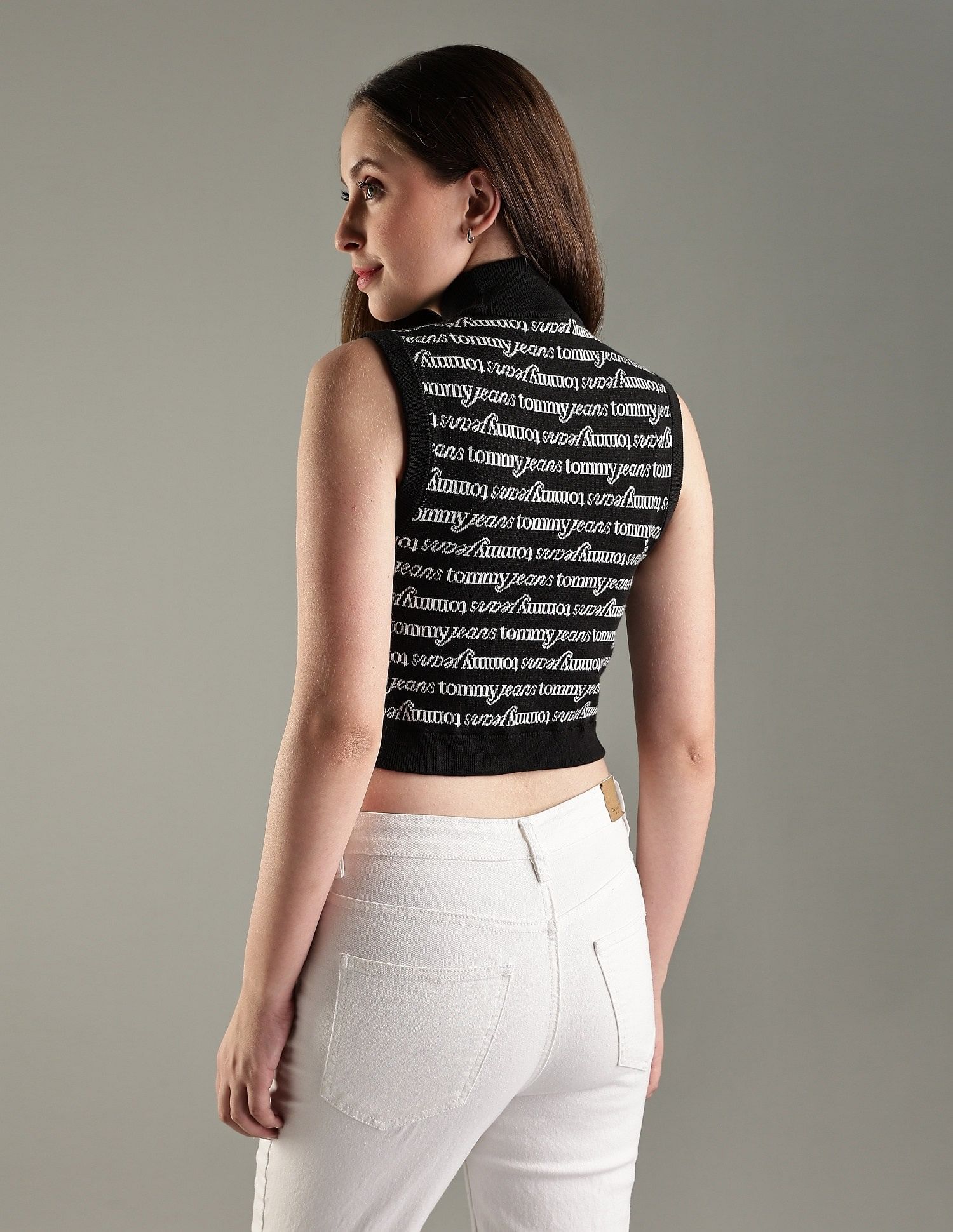 Tommy Hilfiger Regular-Fit Cotton High-Neck Crop Top
