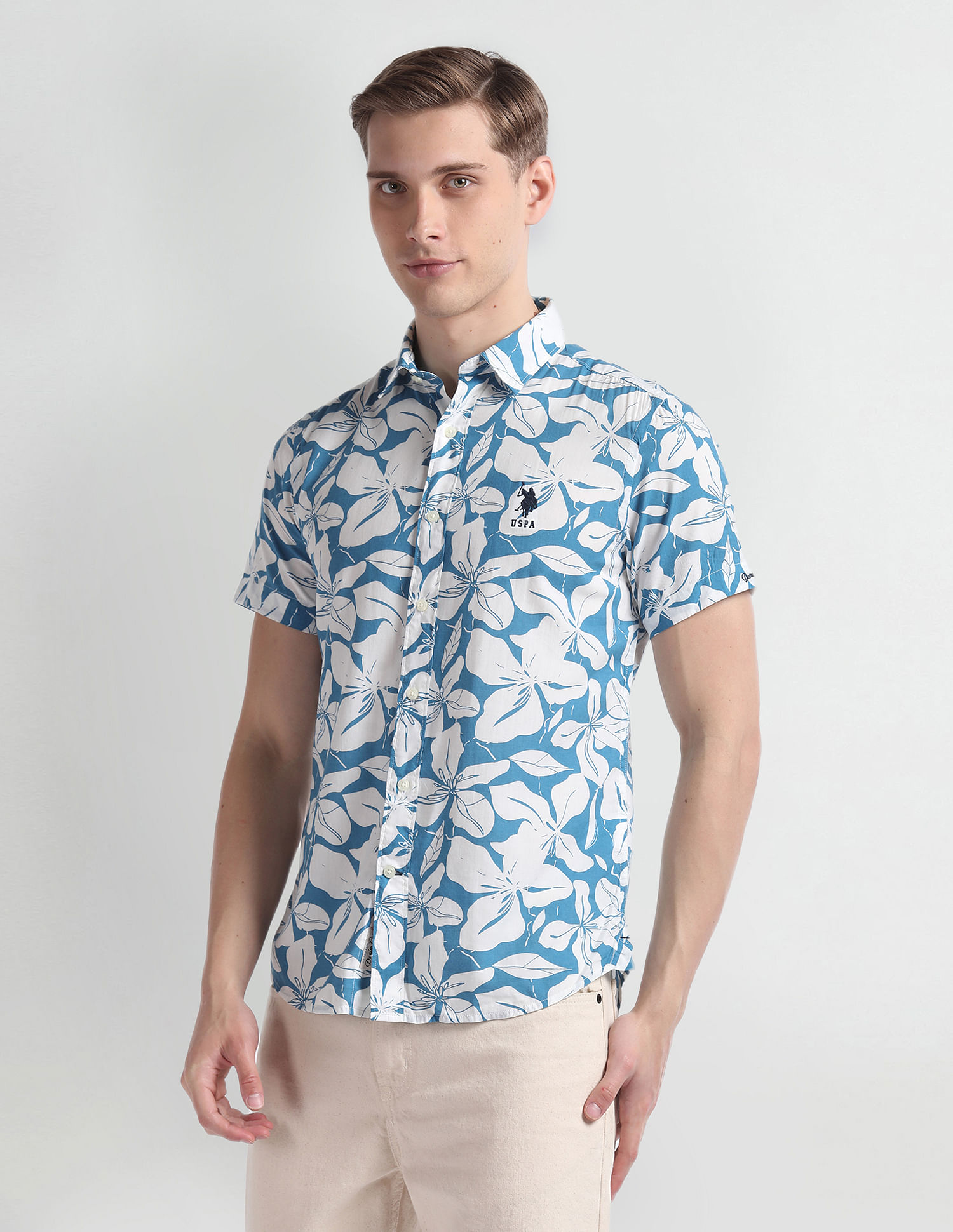 U.S. Polo Assn. Denim Co. Floral Print Cotton Shirt