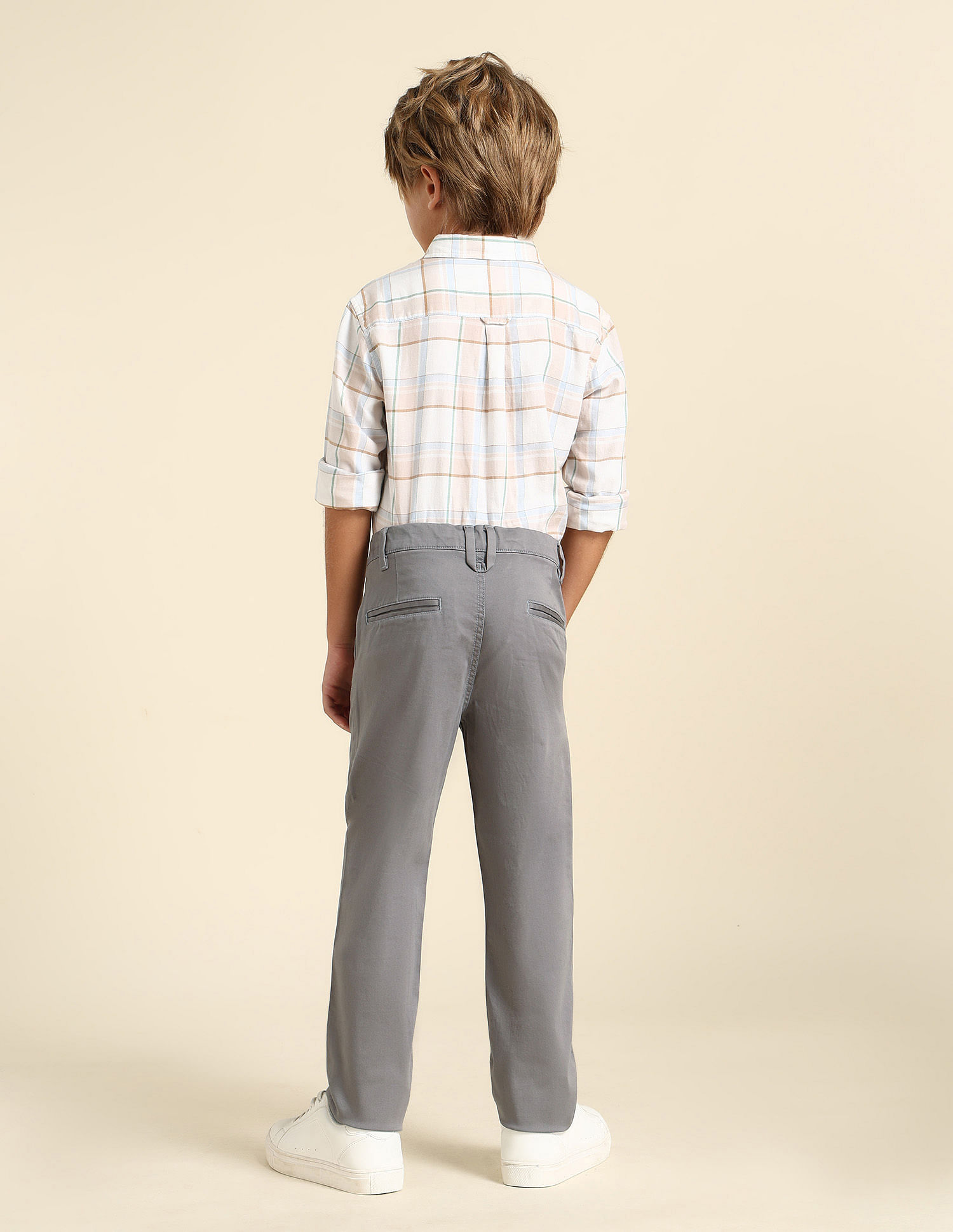 U.S. Polo Assn. Kids Boys Slim Fit Solid Trousers