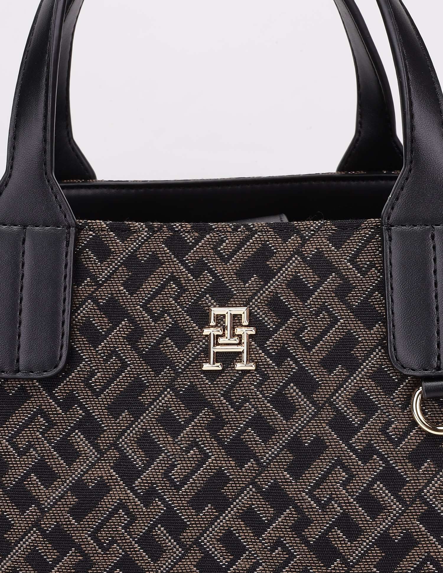 Tommy Hilfiger Logo Brown Pu Handbag