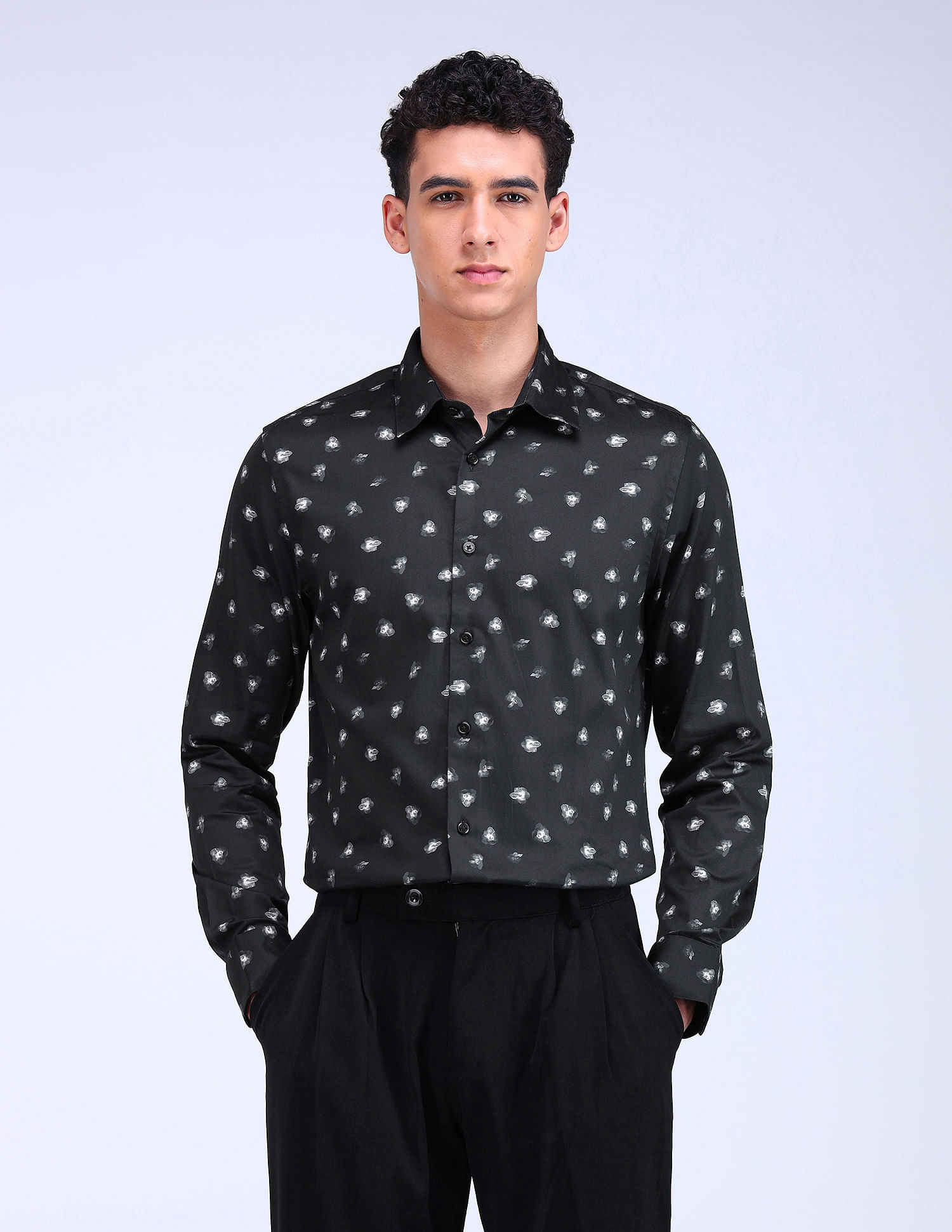 Flying Machine F-Lite Digital Print Sateen Shirt