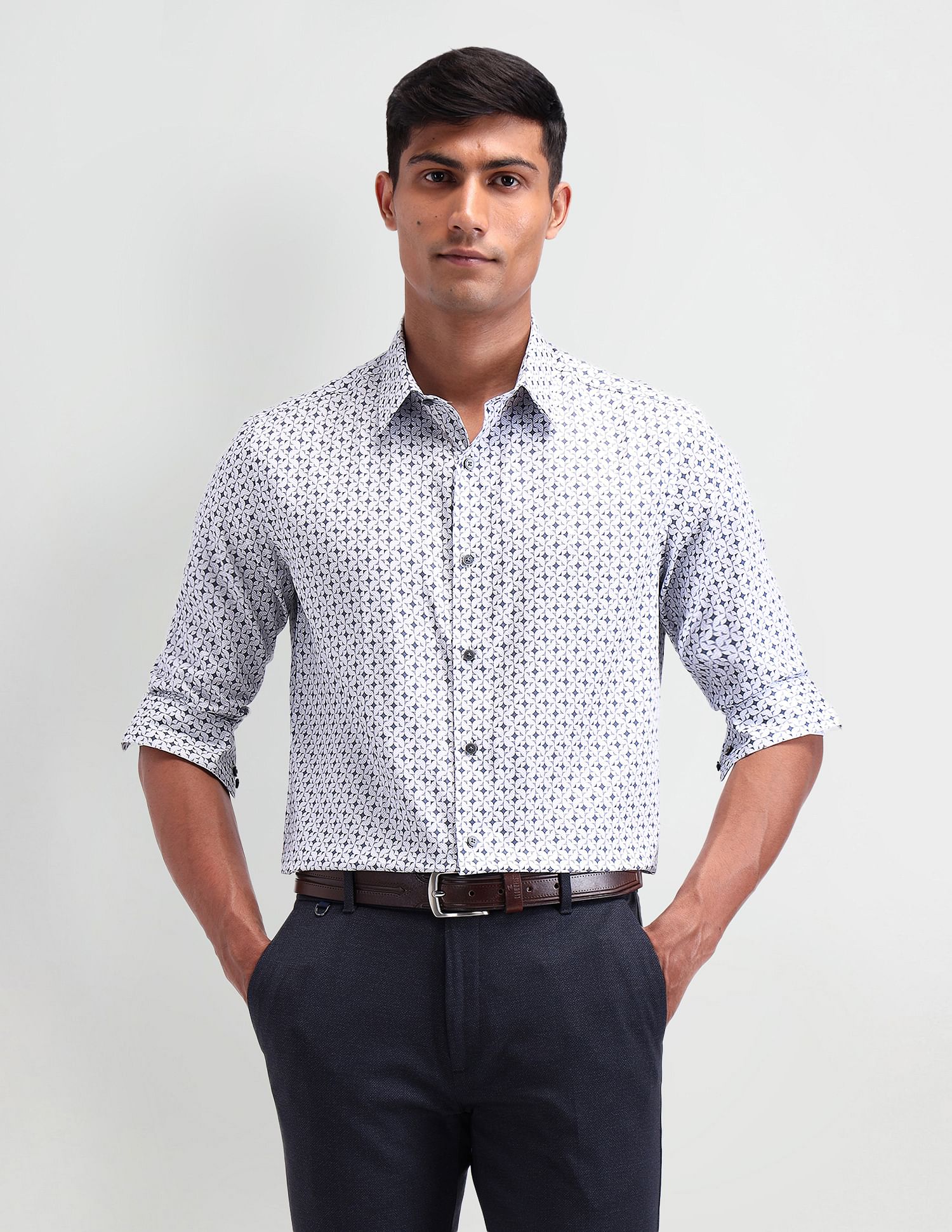 Arrow Newyork Manhattan Slim Fit Satin Shirt