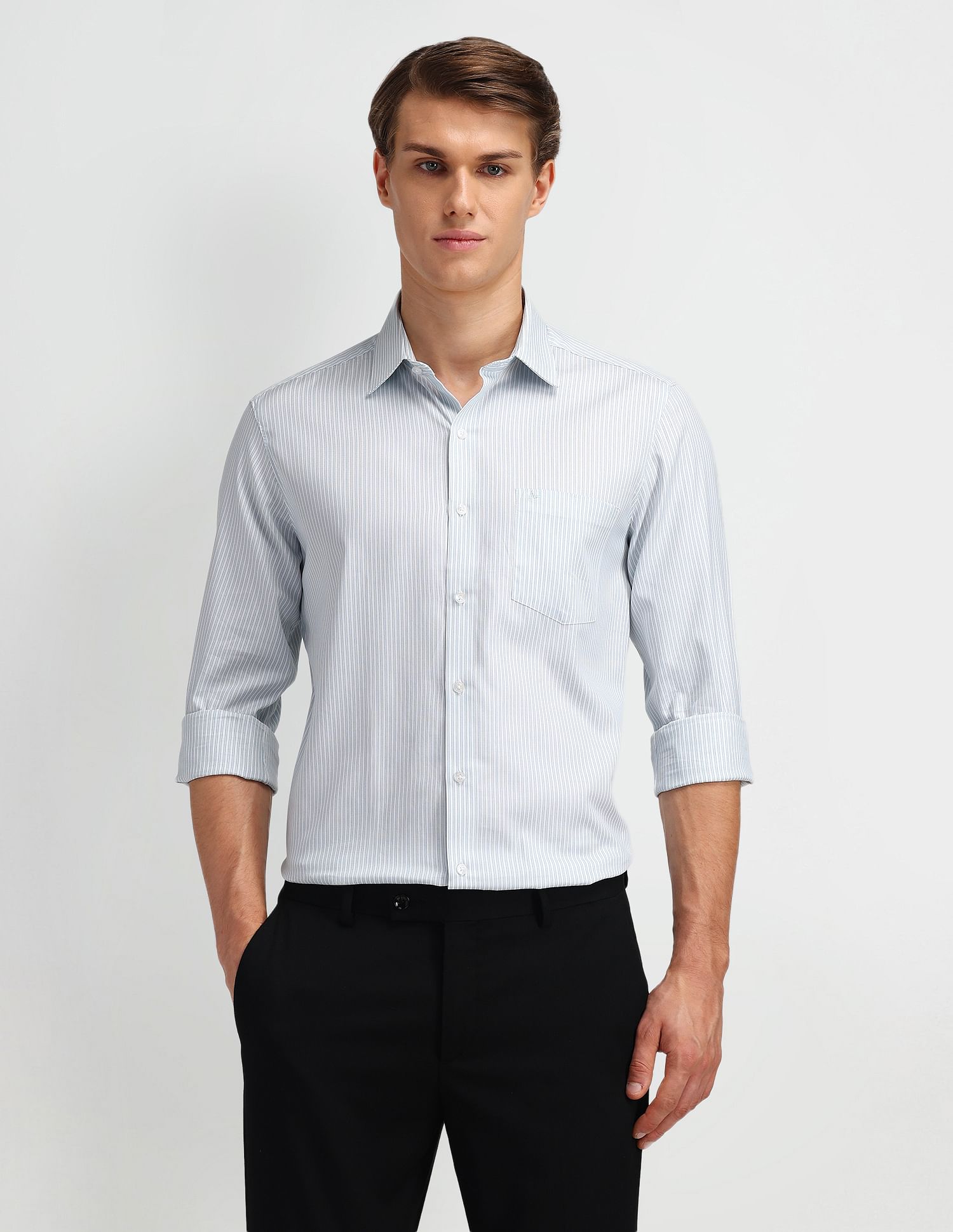 Arrow Pinstriped Slim Fit Shirt