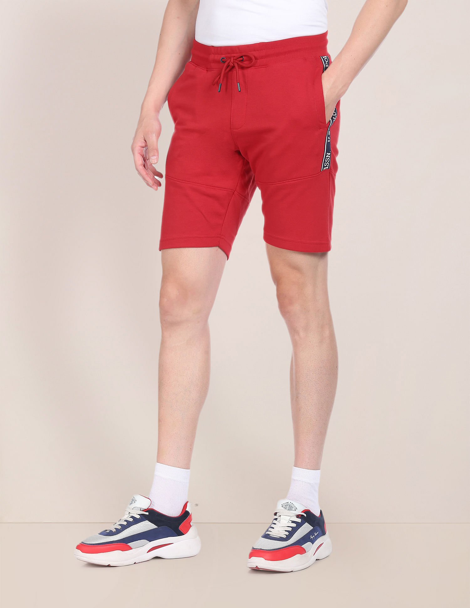 Red sales knit shorts