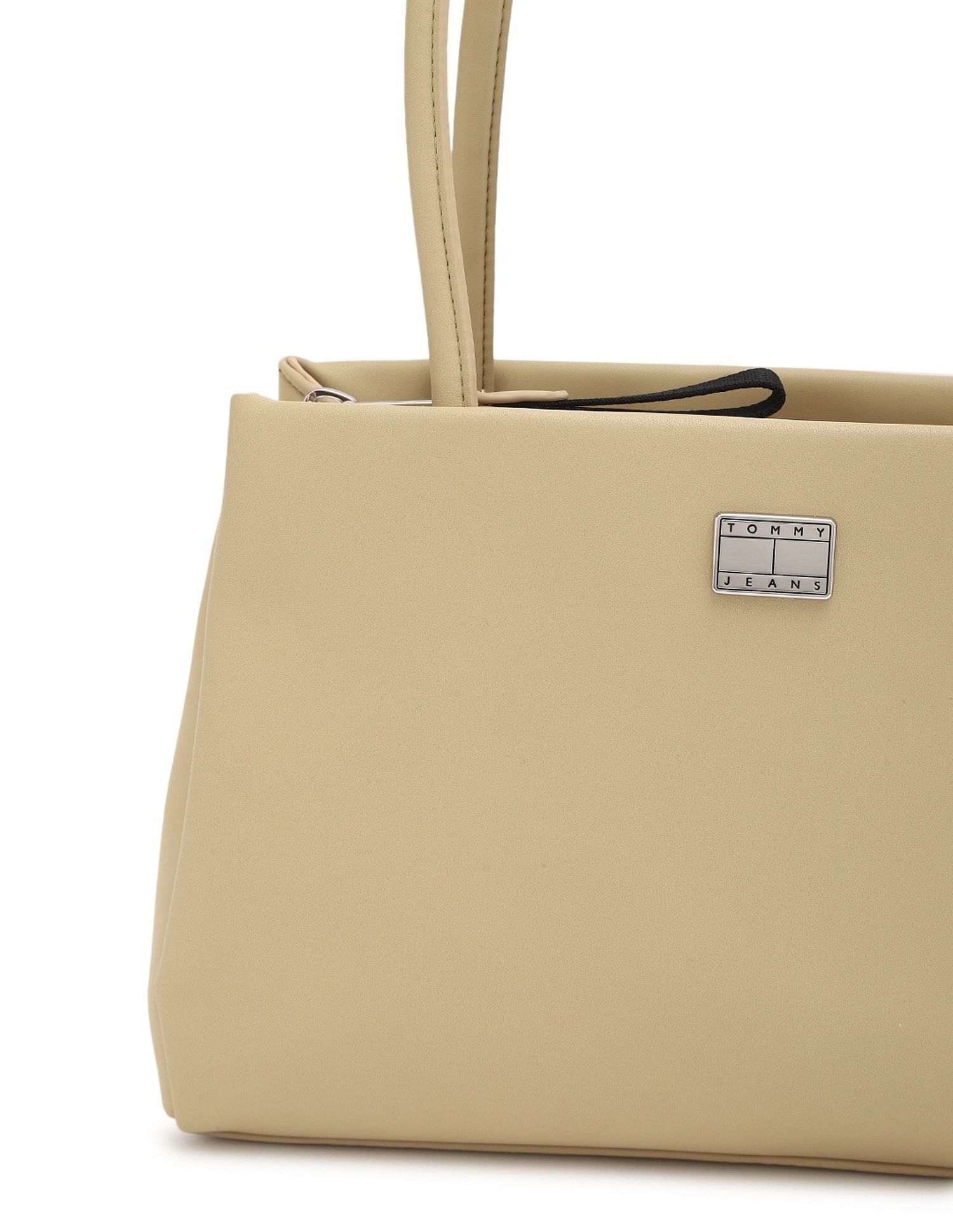Tommy Hilfiger Solid Beige Pu Shoulder Bag