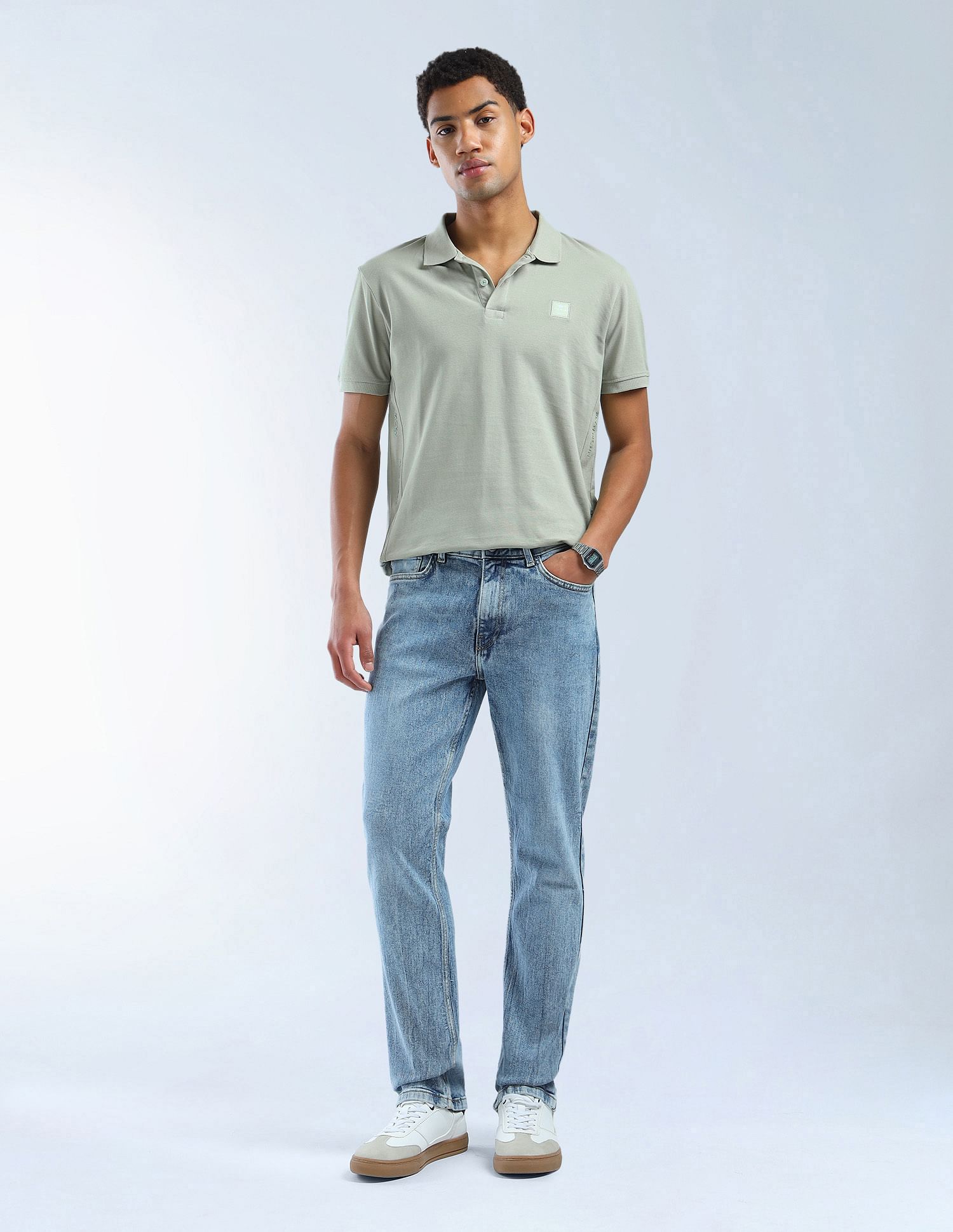Flying Machine Solid Pure Cotton Essentials Polo Shirt