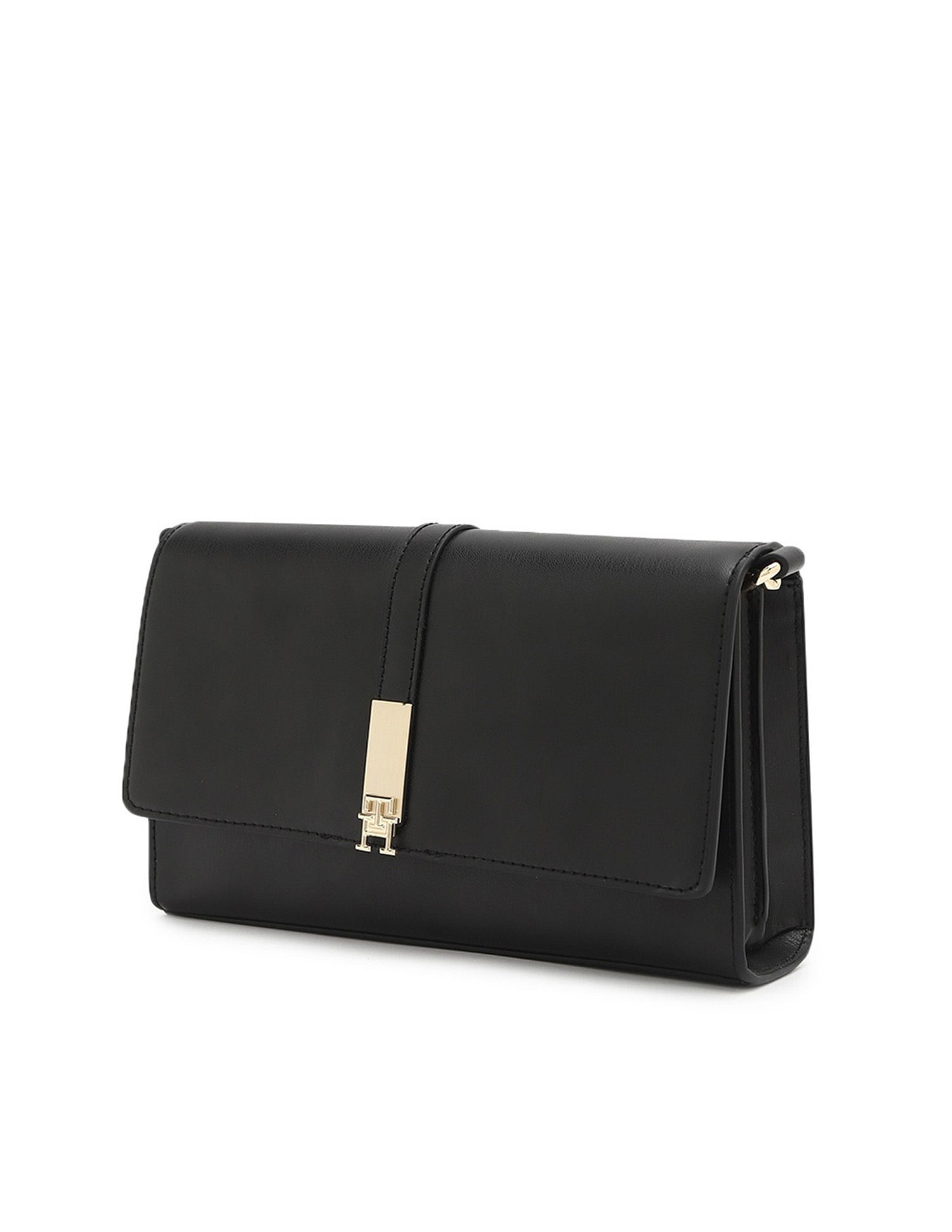 Tommy Hilfiger Solid Black Pu Sling Bag