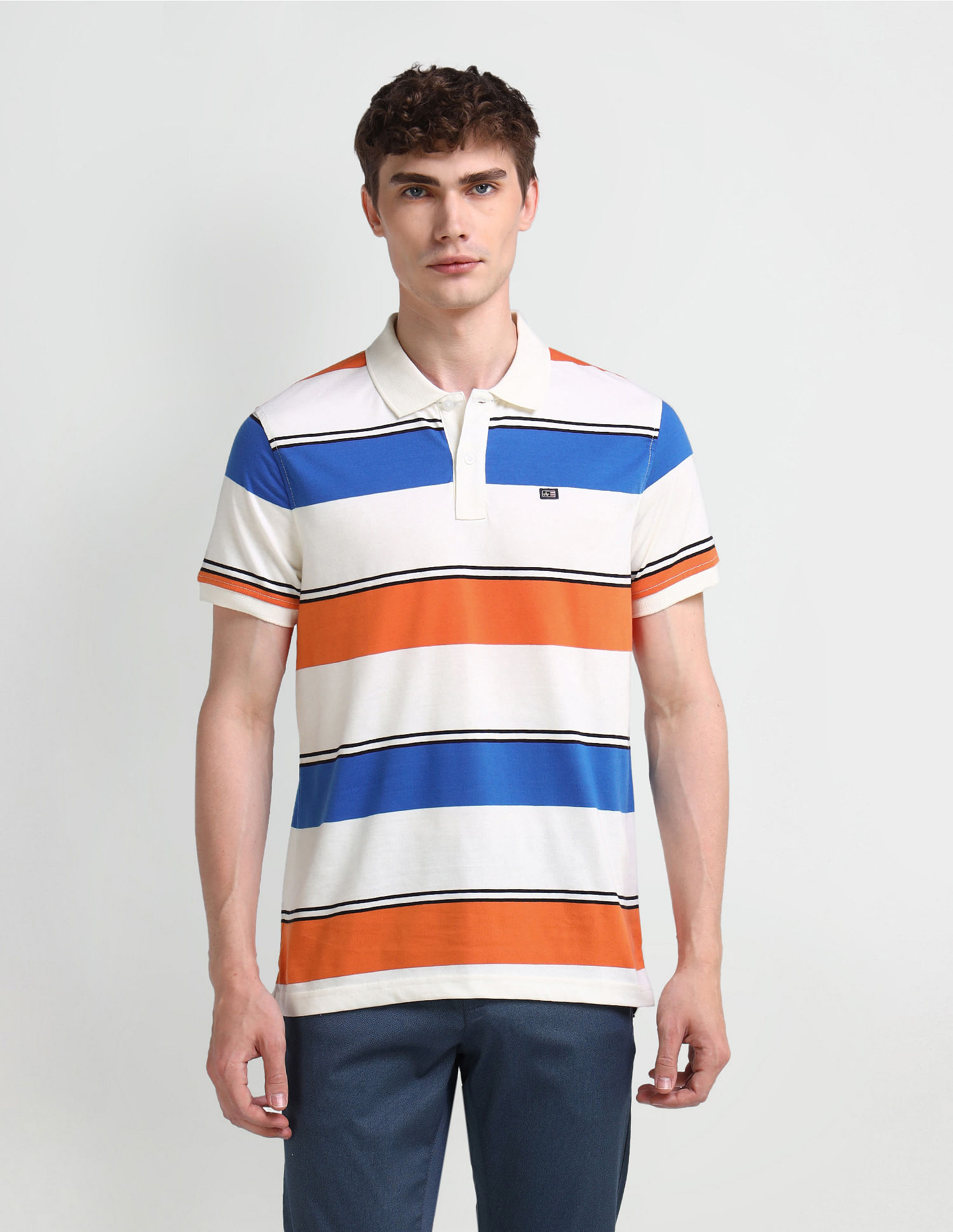 Arrow Sport Horizontal Striped Regular Polo Shirt