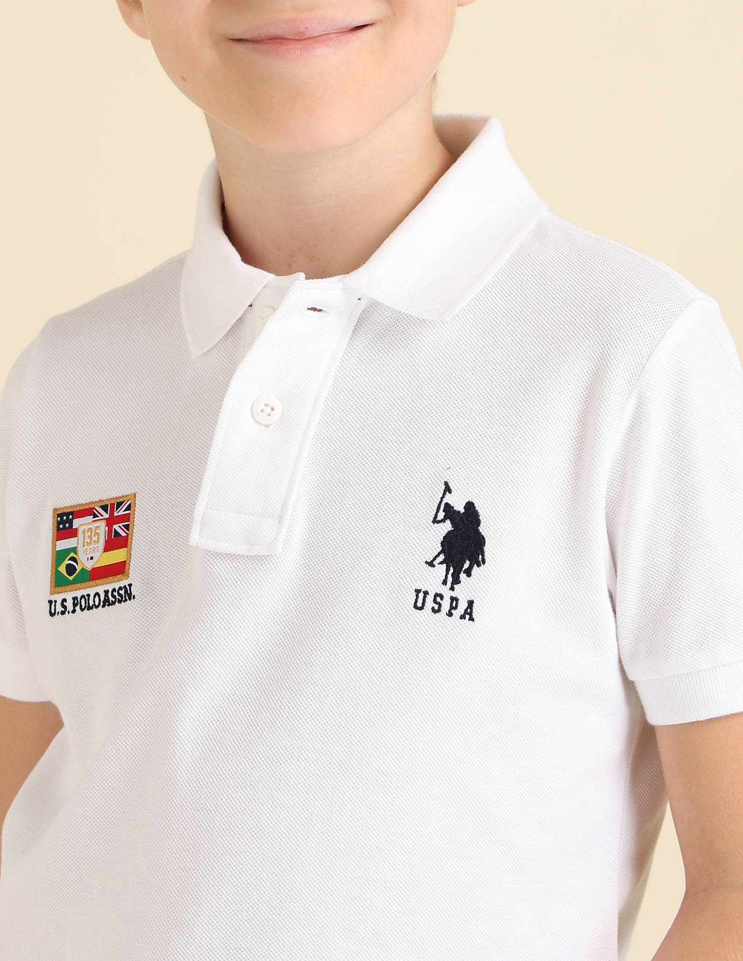 U.S. Polo Assn. Kids Boys Brand Appliqued Regular Fit Polo Shirt