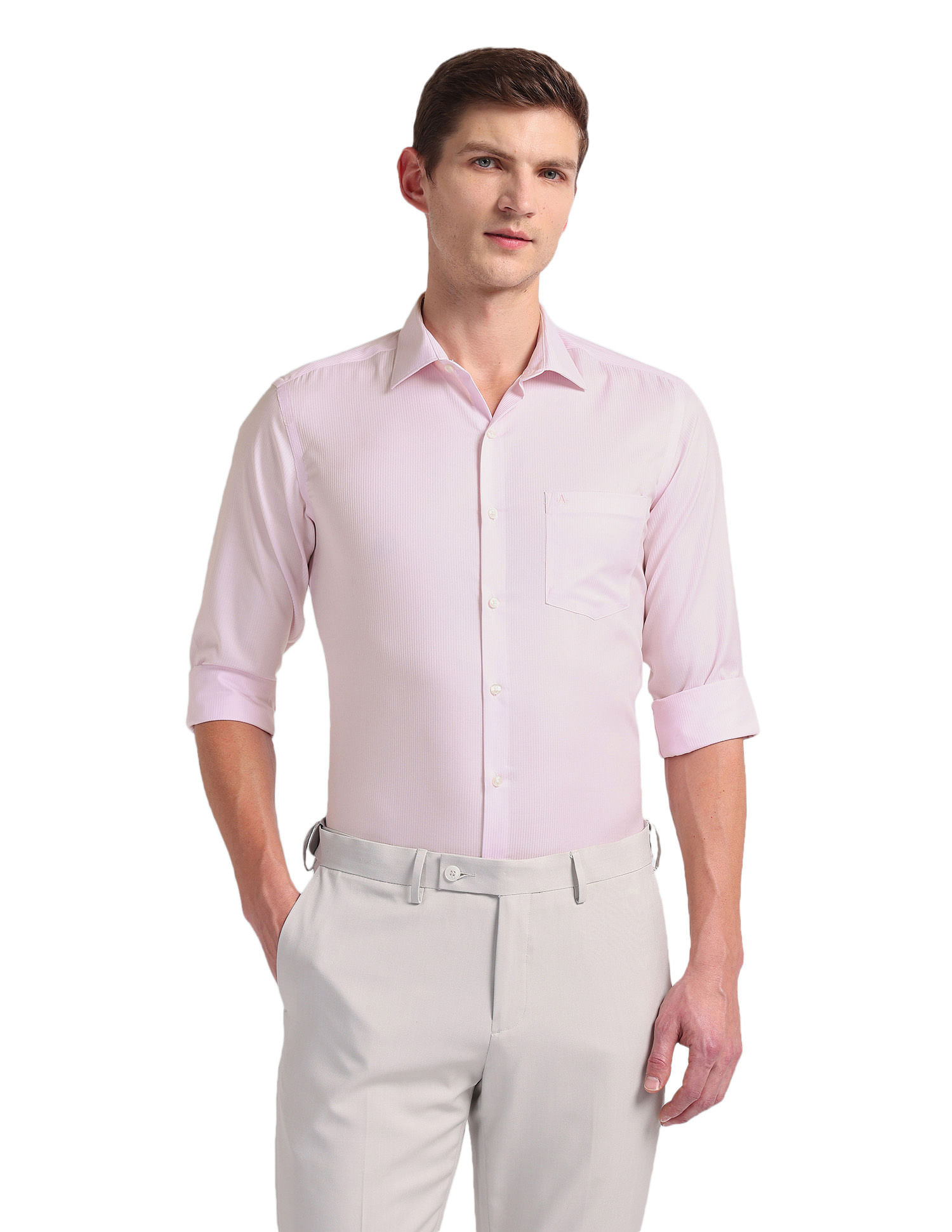Arrow Vertical Stripe Auto Press Shirt