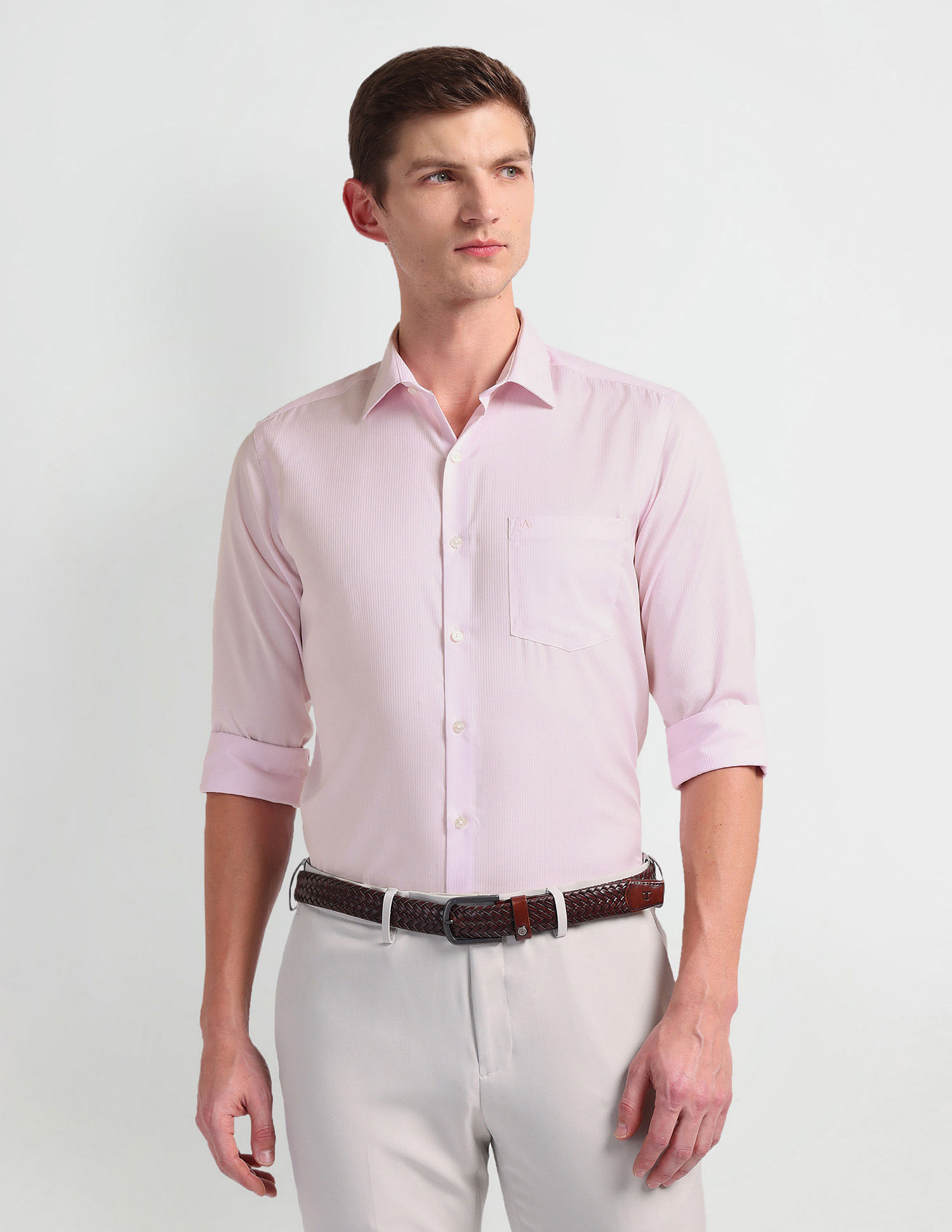 Arrow Vertical Stripe Auto Press Shirt