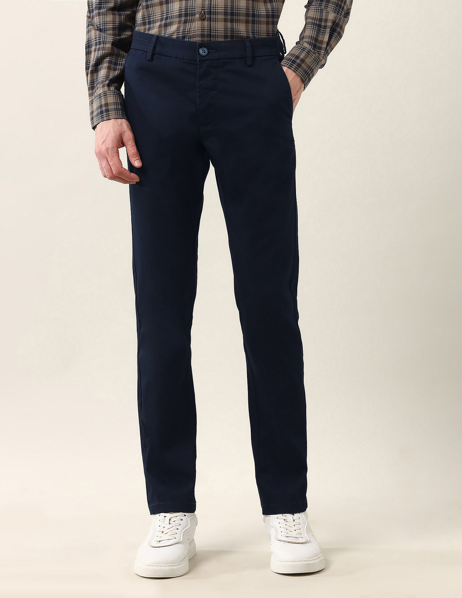 Arrow Sport Slim Fit Dobby Weave Air Soft Trousers