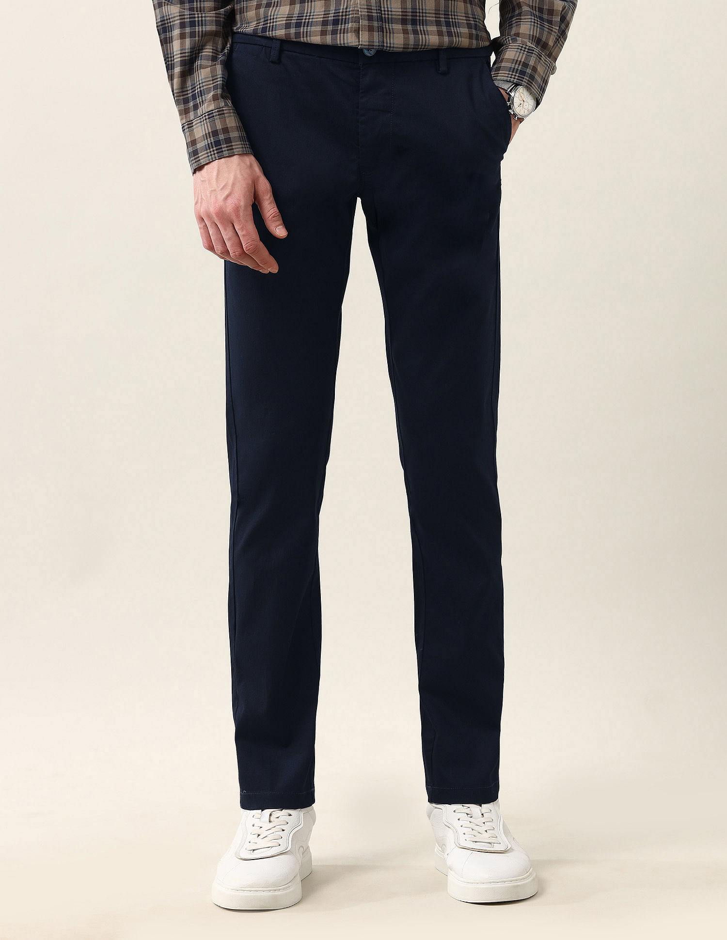 Arrow Sport Slim Fit Dobby Weave Air Soft Trousers