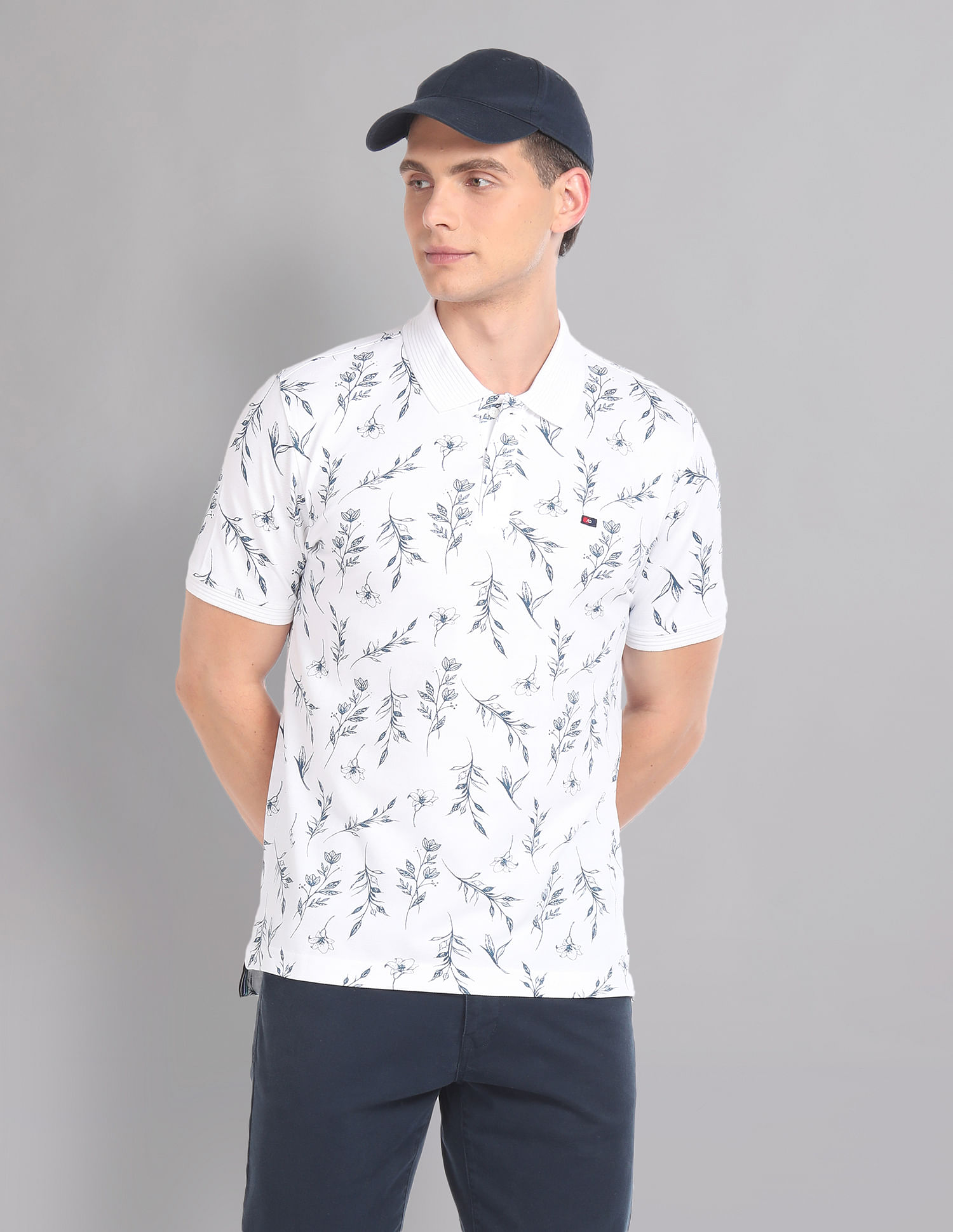 AD by Arvind Real Deal Tropical Print Polo Shirt