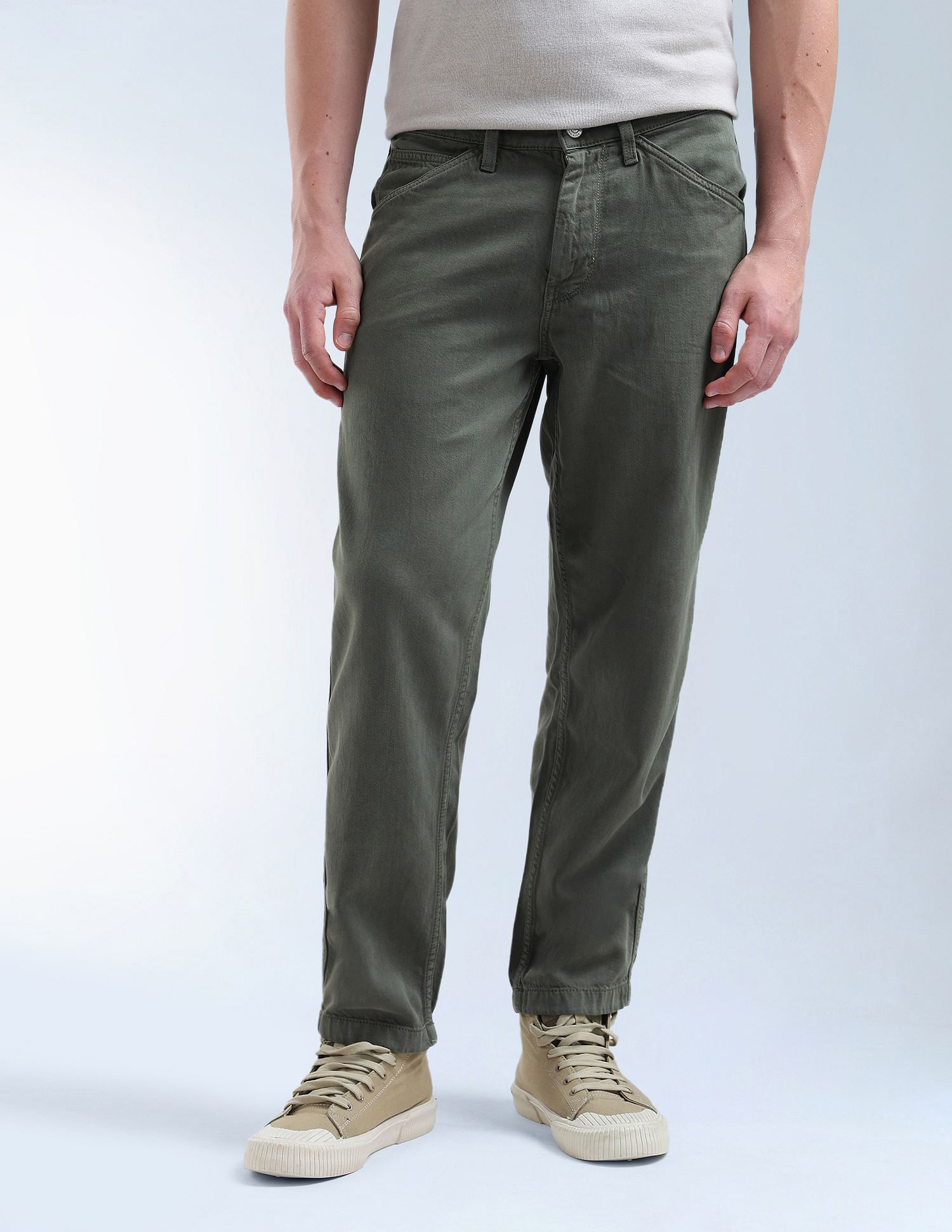 Flying Machine Cobain 90's Loose Fit Cropped Chinos