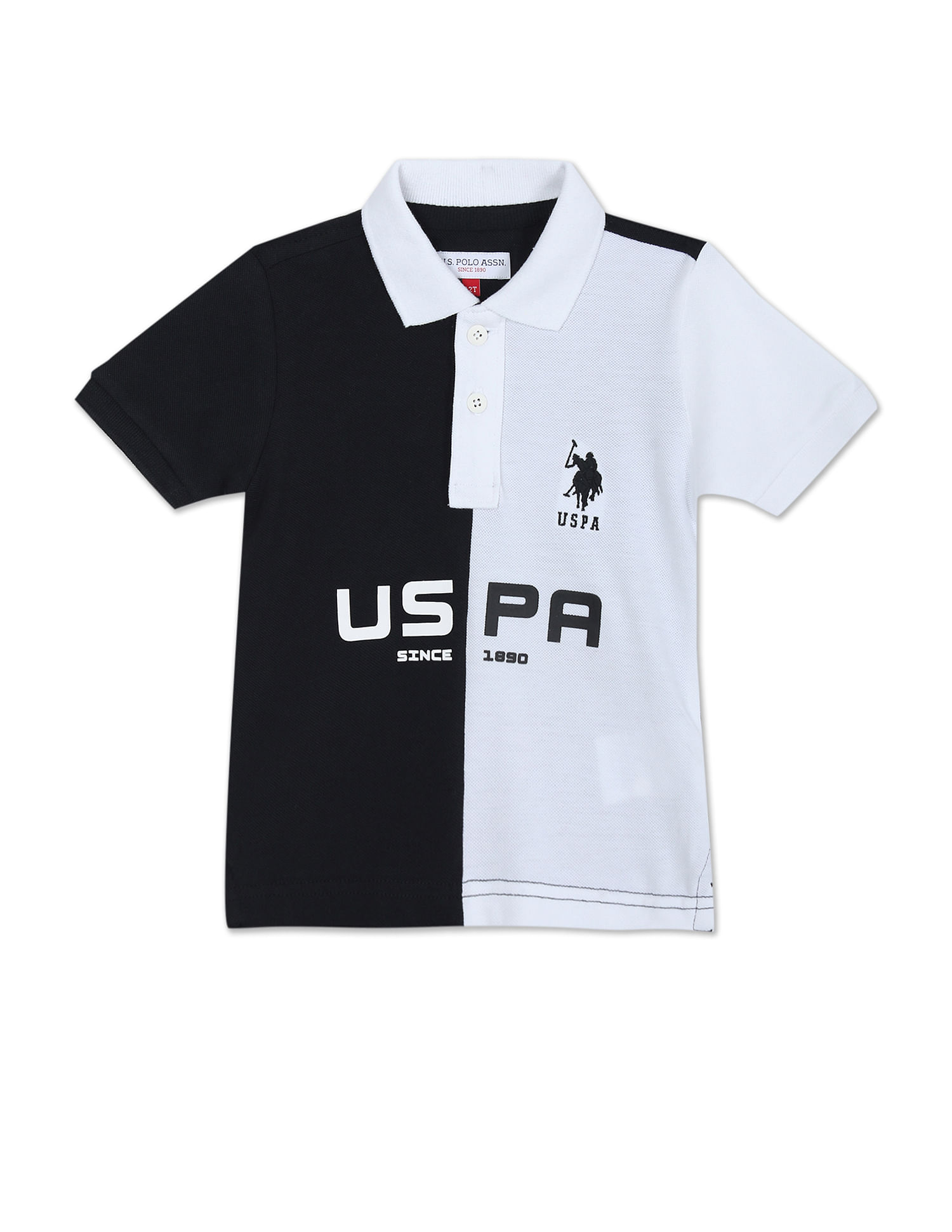 U.S. Polo Assn. Kids Boys Colour Block Cotton Coordinate Polo Shirt