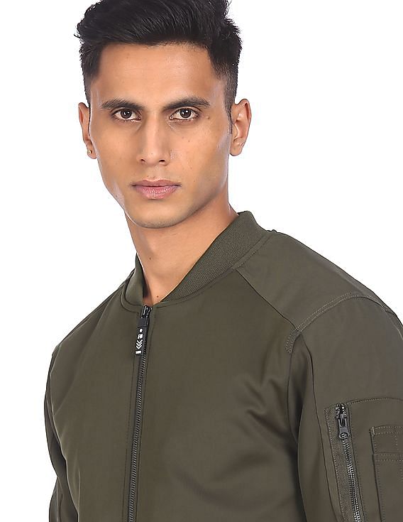 Flying machine olive green jacket sale