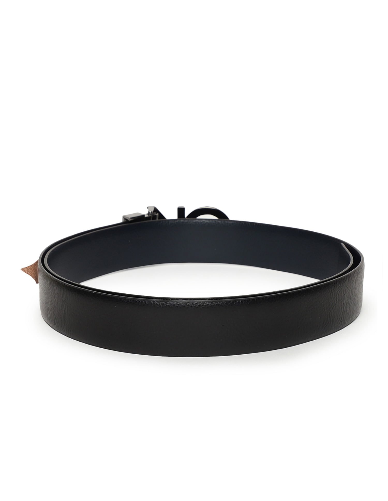 Calvin Klein Leather Reversible Metal Diagonal Belt