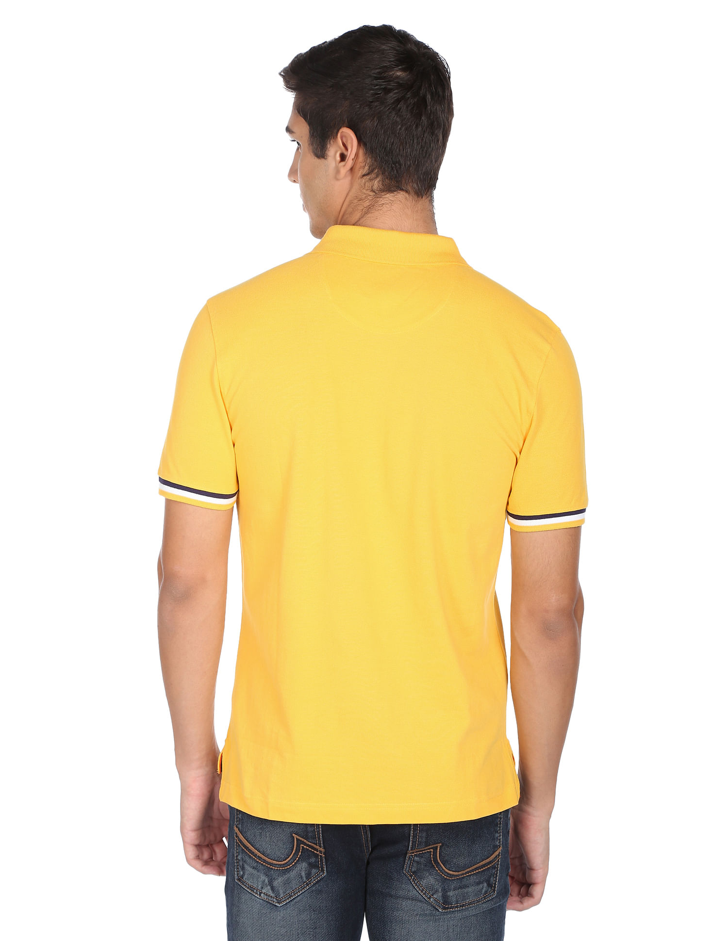 AD by Arvind Modern Solid Pique Polo Shirt