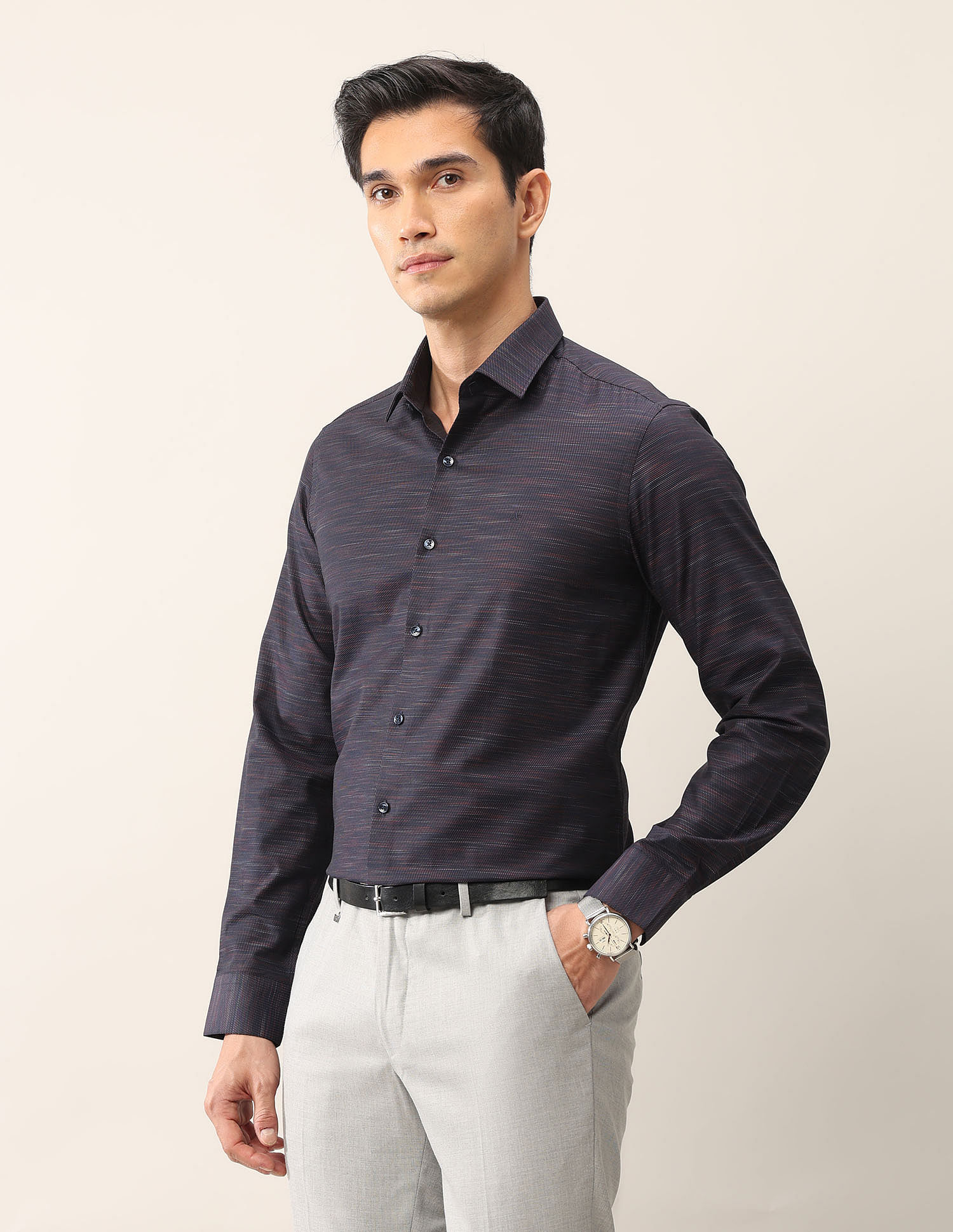 Arrow Textured Regular Fit Ceremonial Shirt