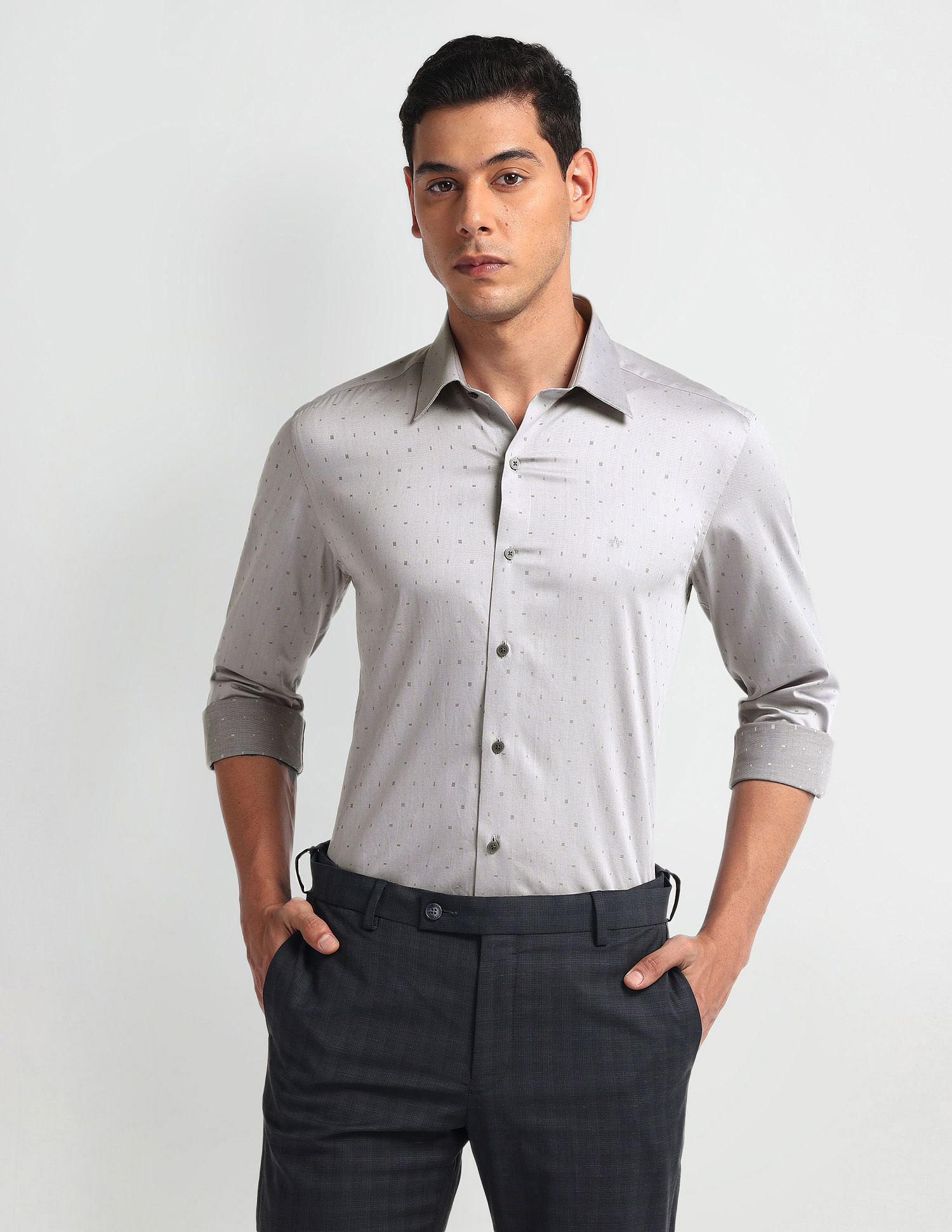 Arrow Newyork Geometric Print Slim Fit Shirt