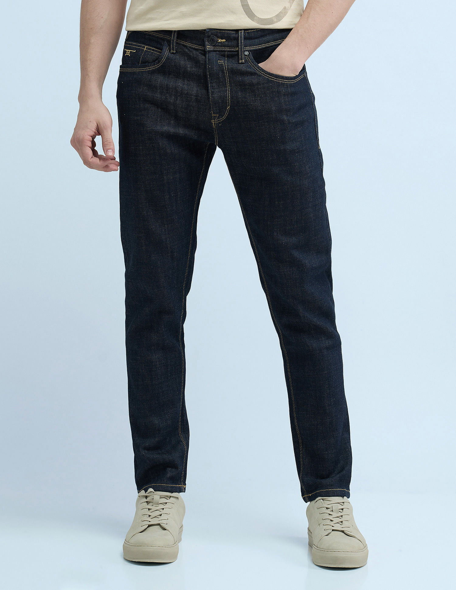 Flying Machine Slash Slim Tapered Rinsed Jeans