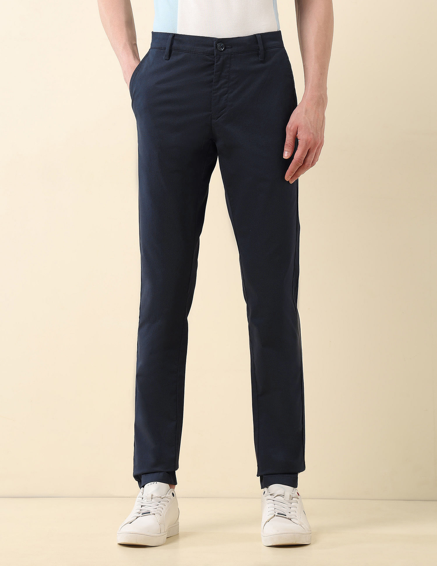 U.S. Polo Assn. Textured Austin Slim Fit Trousers