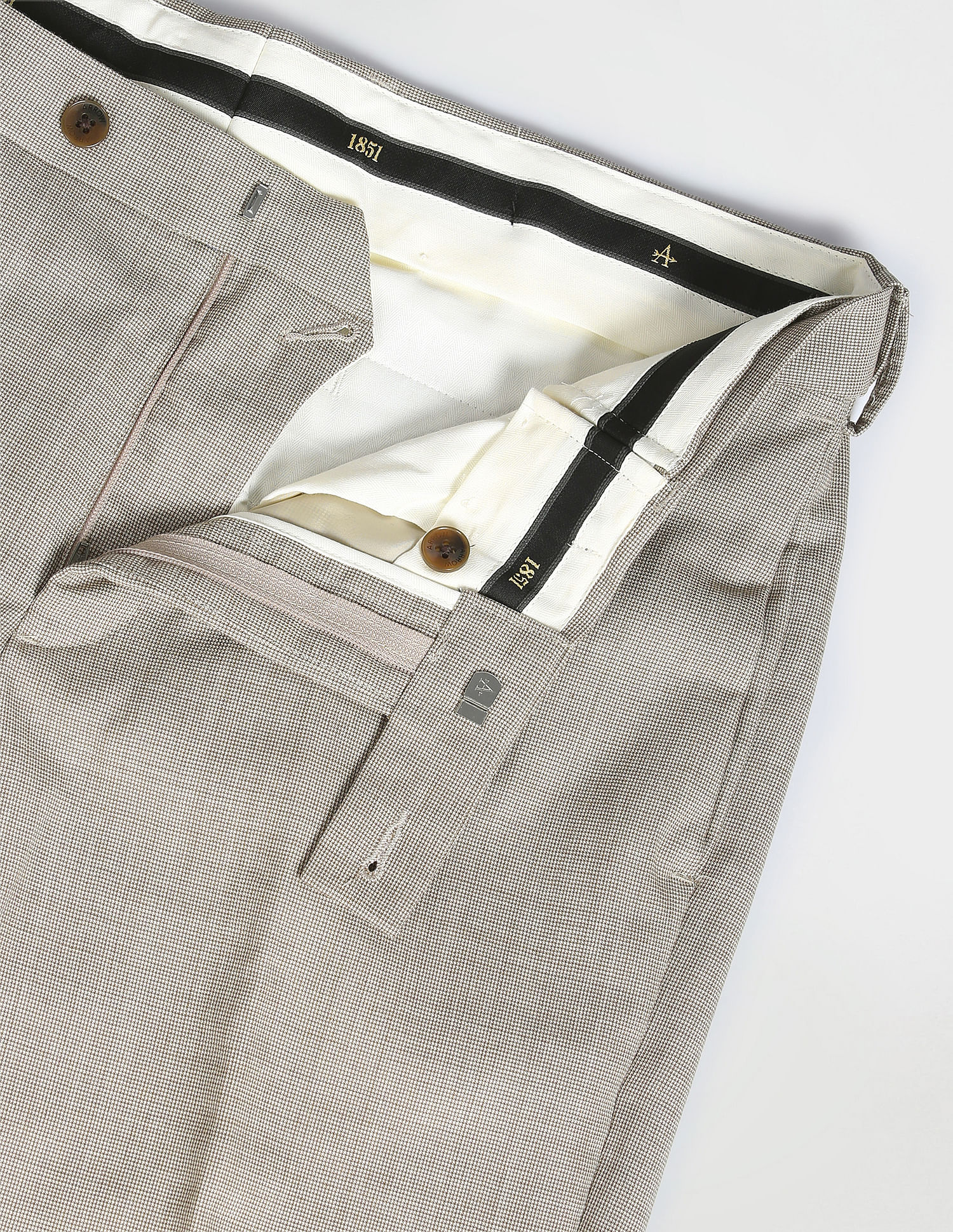 Arrow Patterned Weave Autoflex Trousers